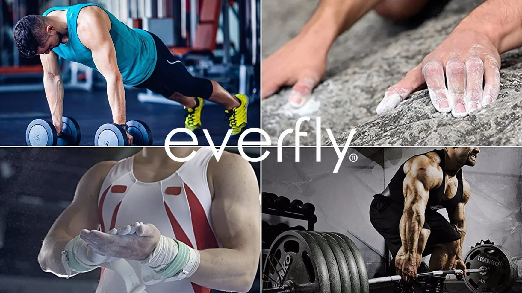 Everfly Magnesite in Polvere 3x60gr Chalk Bag Gesso Crossfit Arrampicata Calisthenics Sollevamento Pesi Palestra Dry Hands Grip