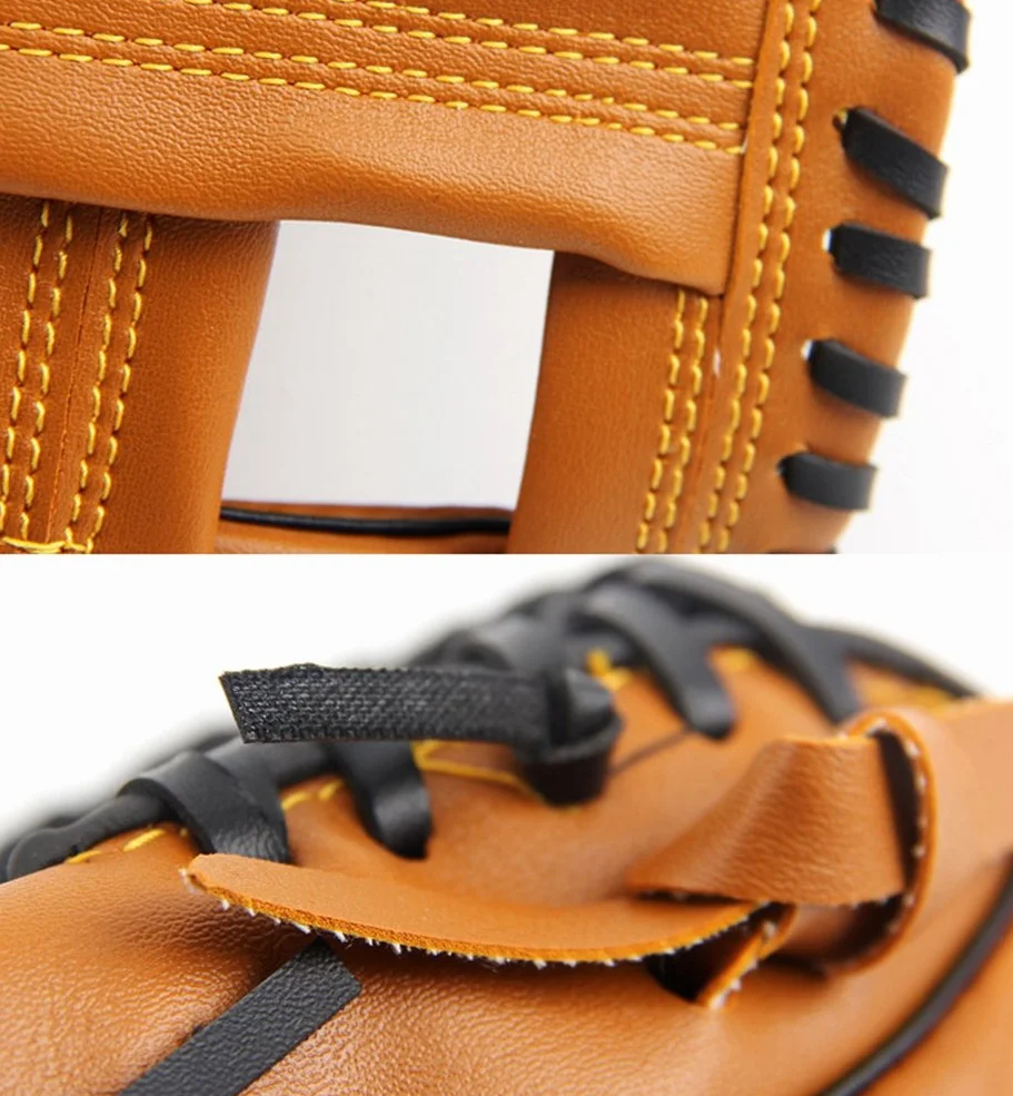 Unisex Guanti da Baseball, Softball, Pelle Outfield Guanto Addensare per Bambini Adulto (Marrone, Asia M)