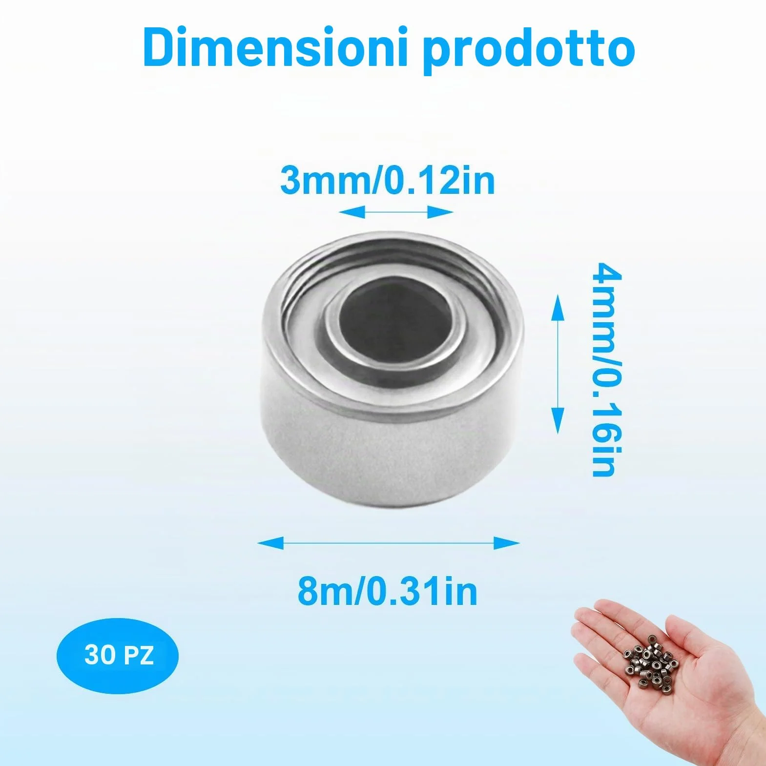 Cuscinetto a sfera 693ZZ 3x8x4 mm mini cuscinetti scanalati in acciaio al carbonio