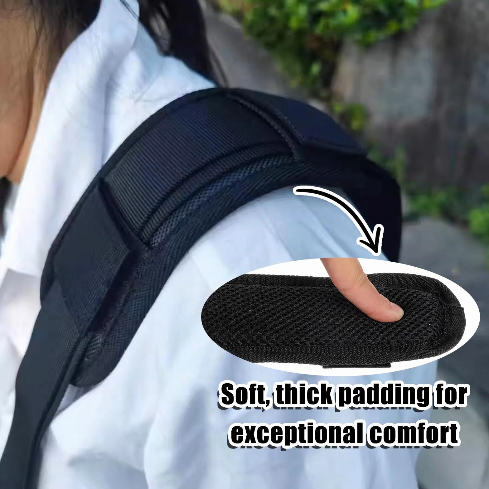Imbottitura Spallacci Zaino Rimovibile Ultra Spessa, Cinghia Toracica Regolabile Antiscivolo 2,5cm per Scuola Viaggi Jogging
