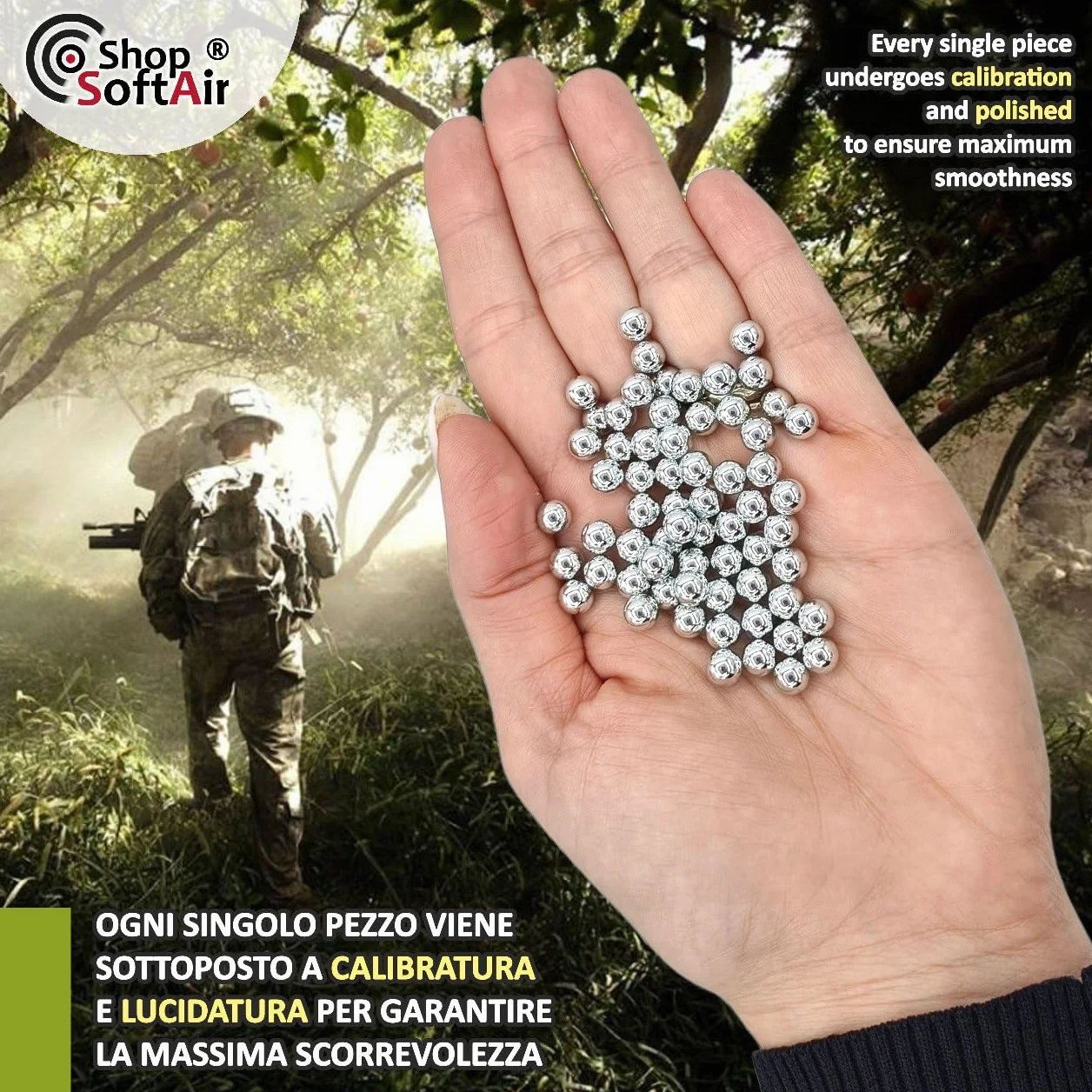 Pallini in Metallo 6 mm 0,80 g per Pistole Fucili Softair Airsoft 250 pezzi