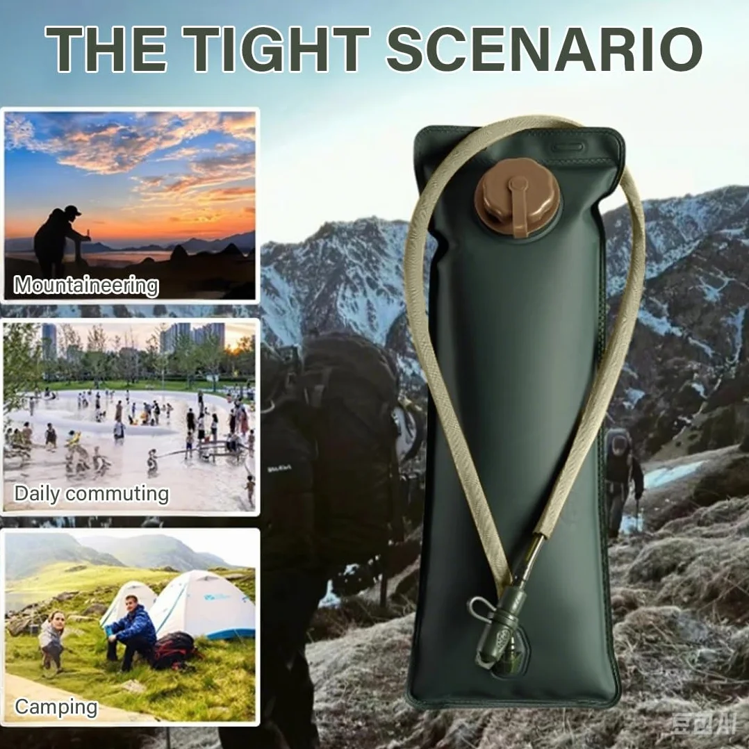CATOR Sacca Idrica 2L, Serbatoio Idratazione Portatile con Apertura Larga per Escursioni, Corsa, Ciclismo