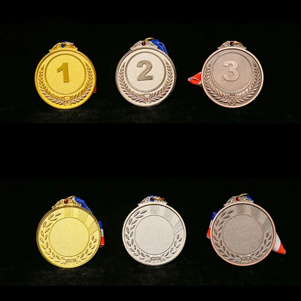 Medaglie per Premi Oro Argento Bronzo in Metallo per Adulti Giochi Concorsi