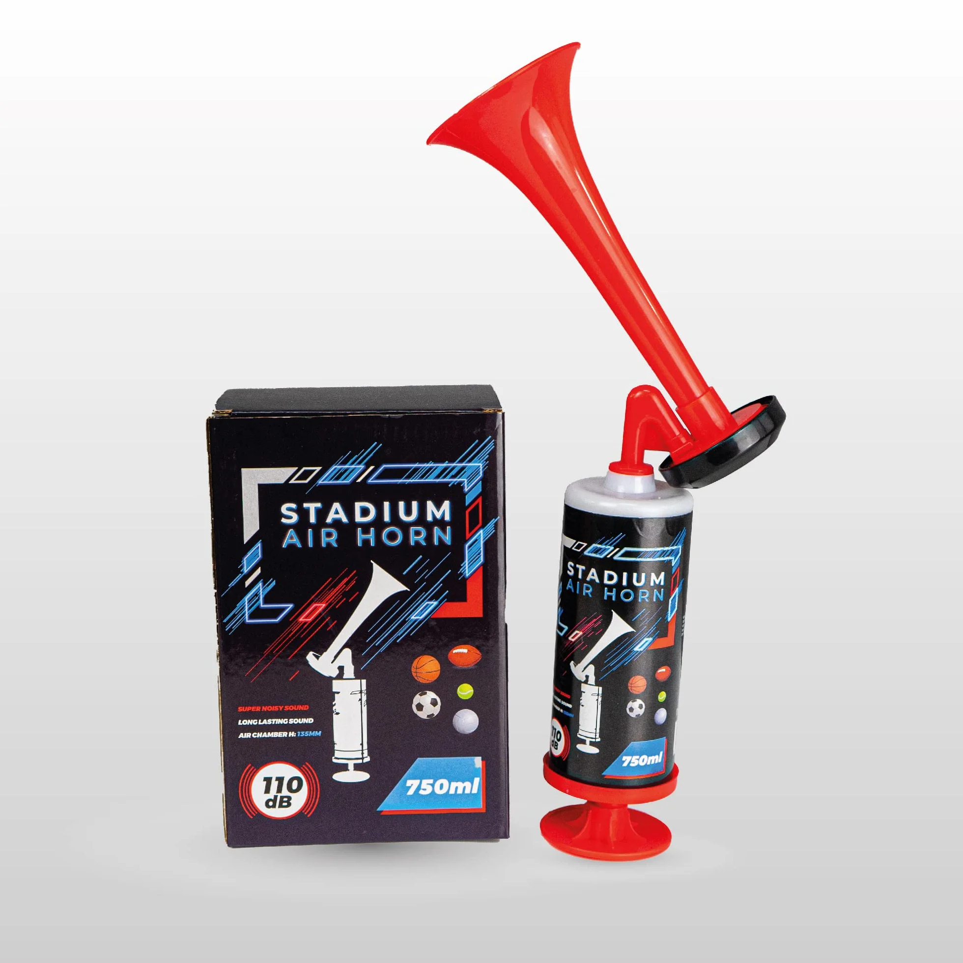 Tromba da Stadio Manuale 110 dB, Senza Gas, Adatta Anche Come Tromba Nautica
