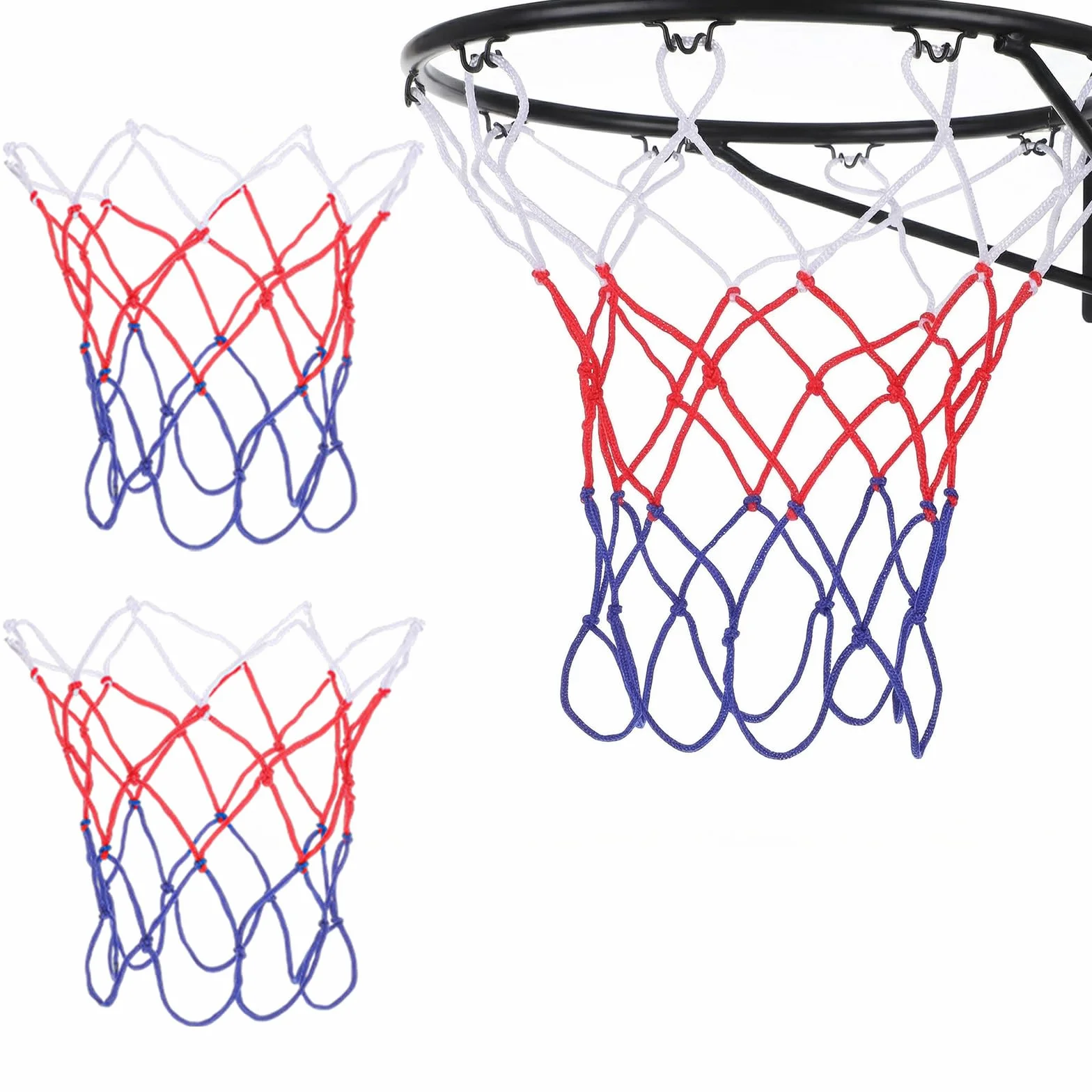 Reti di ricambio per canestro da basket, Confezione da 2, 8 anelli
