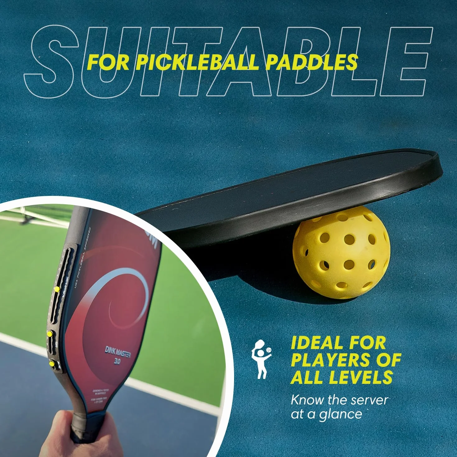 Scoring Right Segnapunti Racchette Pickleball, Contapunti Ultra Leggero Adesivo 3M, Accessori Pickleball Set 2 Szt, 3,2 g