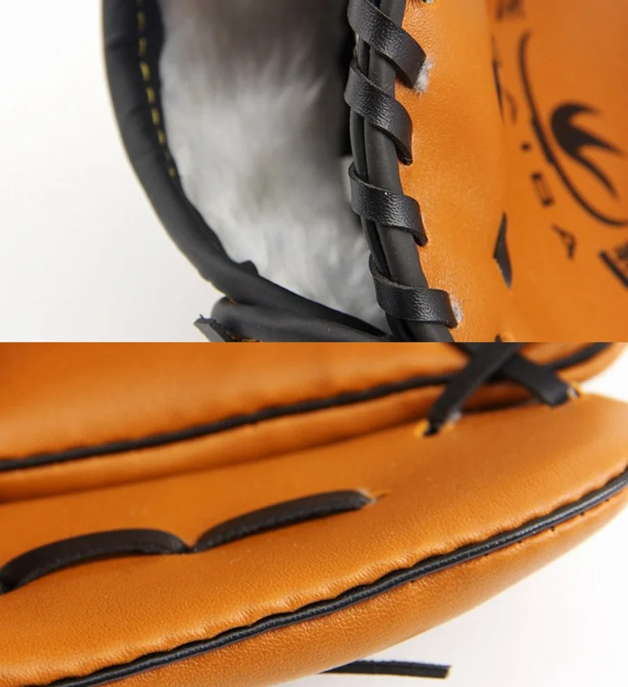 Unisex Guanti da Baseball, Softball, Pelle Outfield Guanto Addensare per Bambini Adulto (Marrone, Asia M)