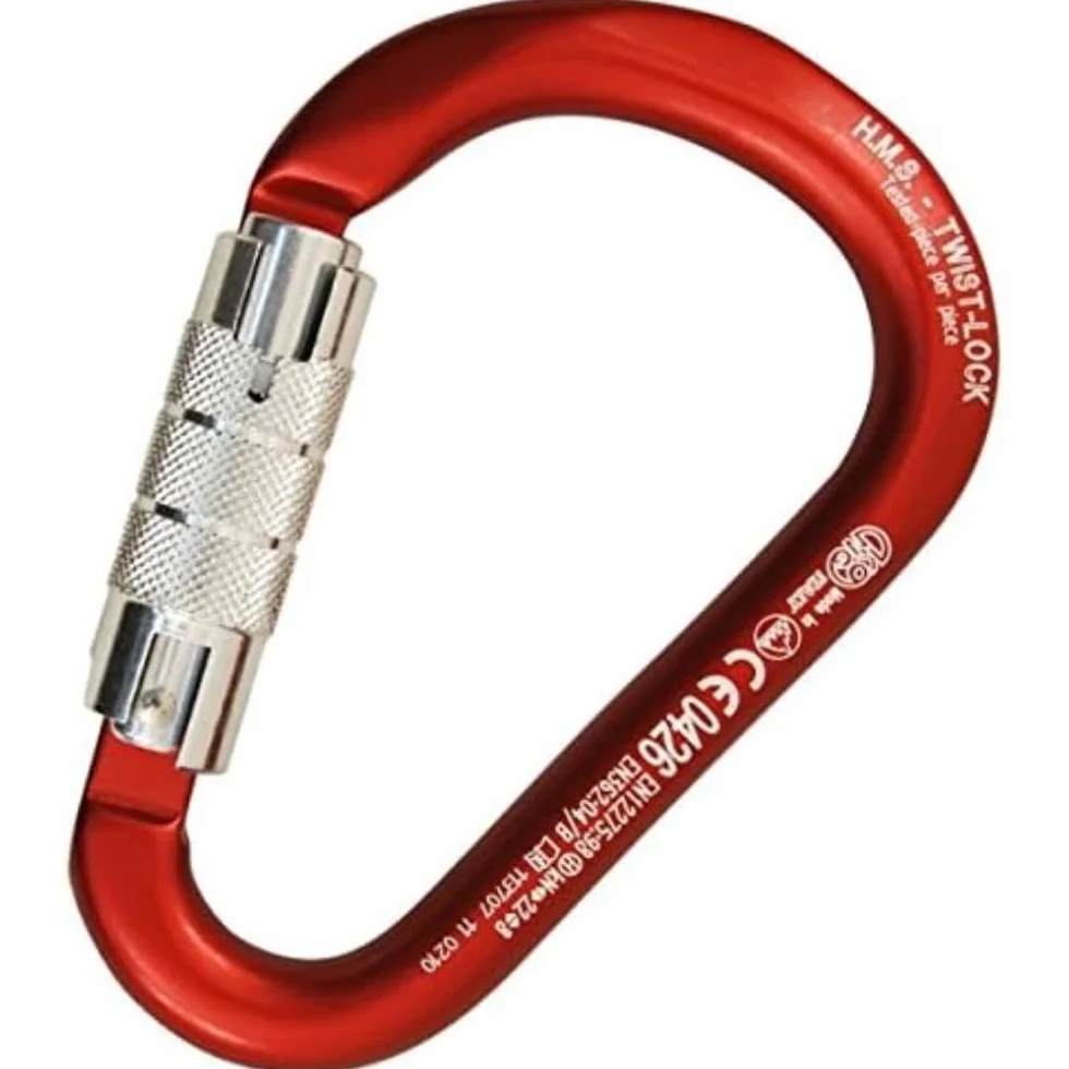 Kong HMS Classic Twist Lock Moschettone in Lega di Alluminio Ghiera a Due Movimenti Chiusura Automatica EN 362/B EN 12275/B UIAA 95g