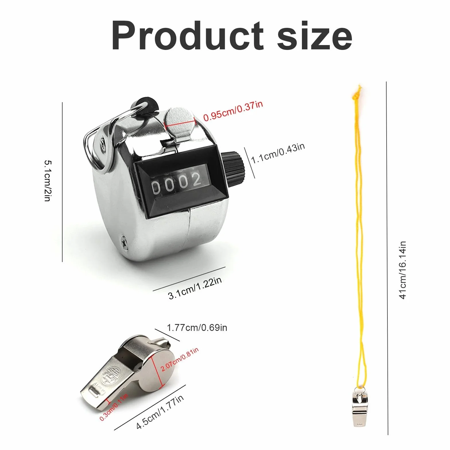 Contapersone Manuale, 2 Pezzi di Metallo Conta Persone a Mano, 4 Cifre Portatile Contatore Manuale, Contatore Conta Persone con,Portatile per Corsa Golf Baseball per Ristoranti, Stad