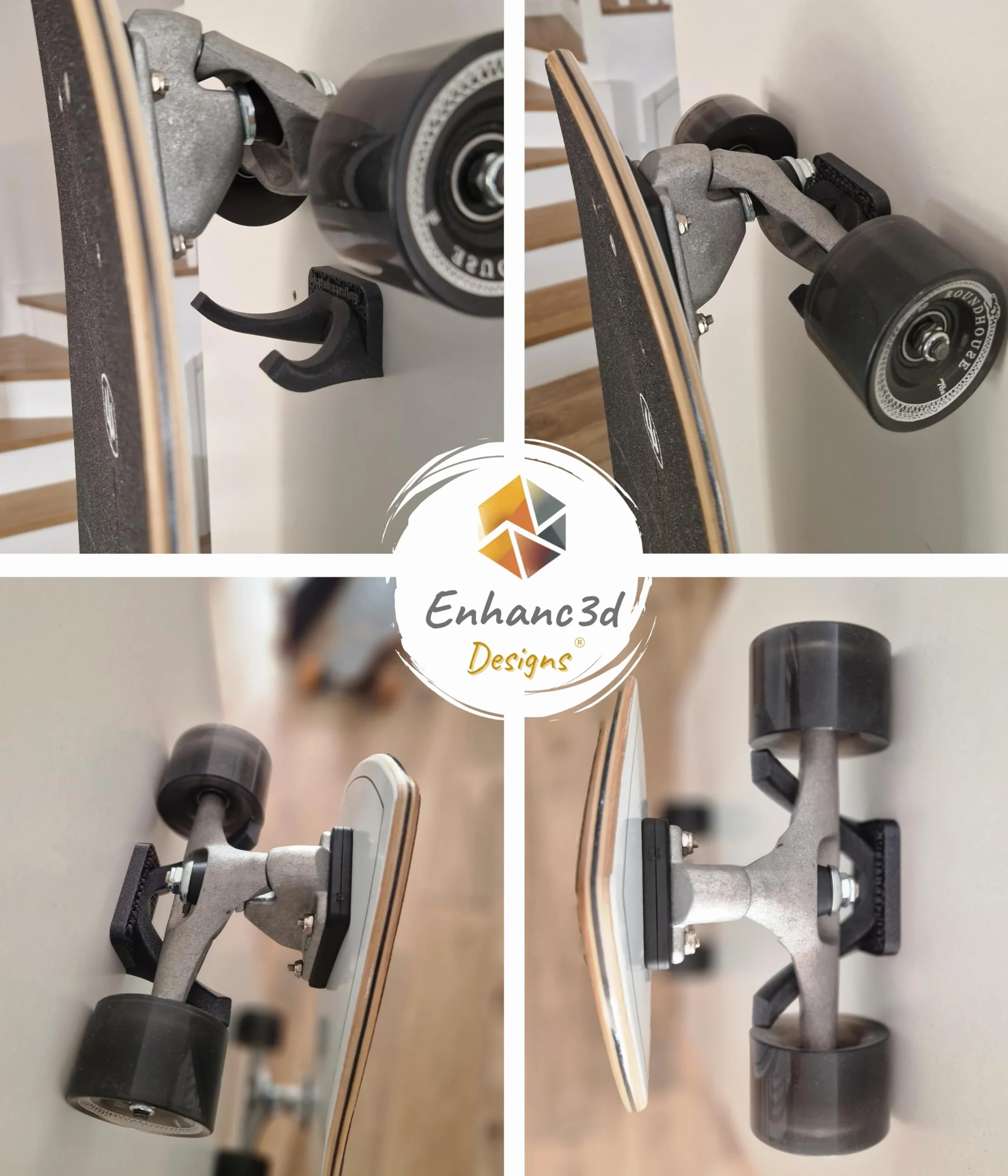Supporto da parete per skateboard design moderno 1 unità