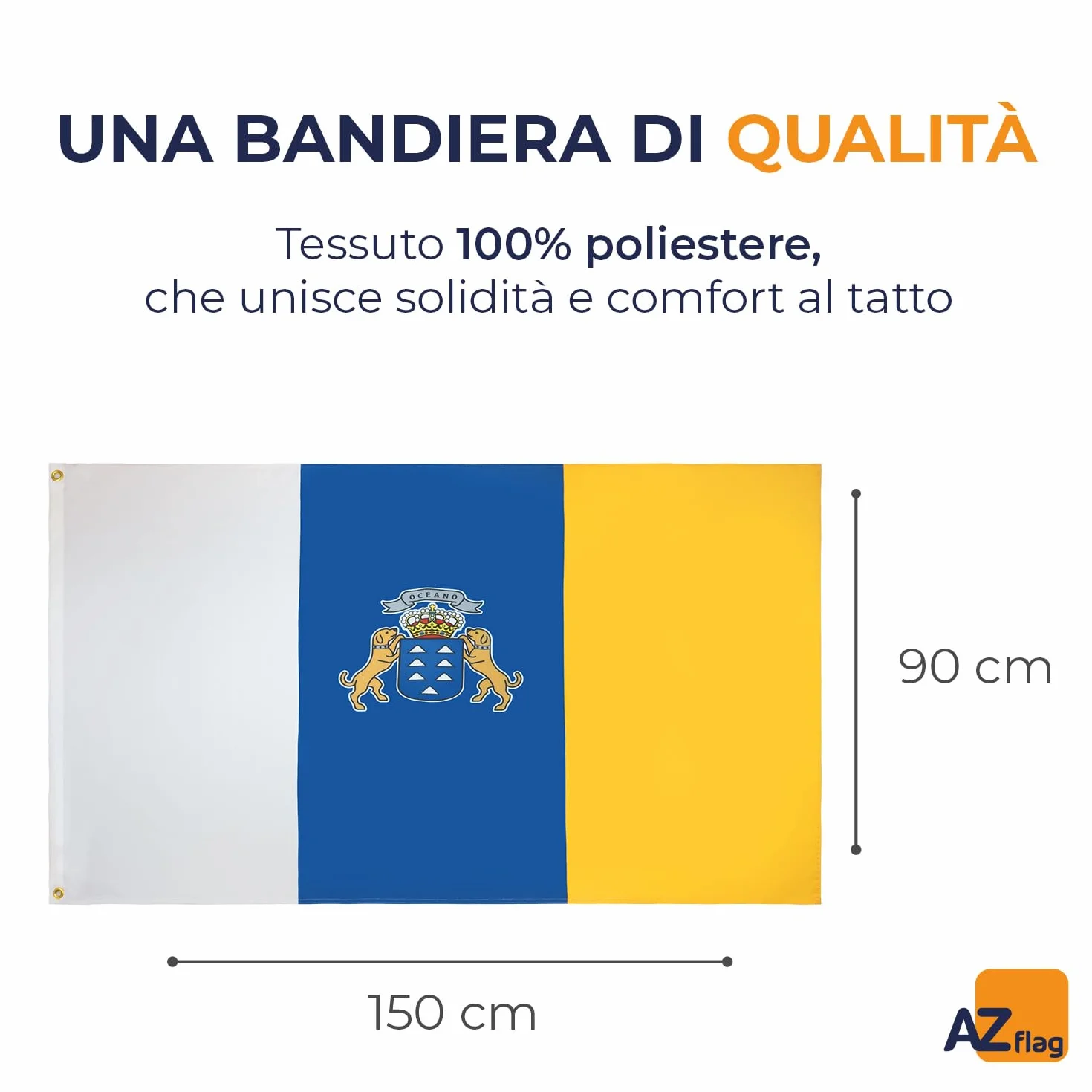 AZ FLAG Bandiera Isole Canarie 150x90cm Bandiera Canarias in Spagna 90x150cm