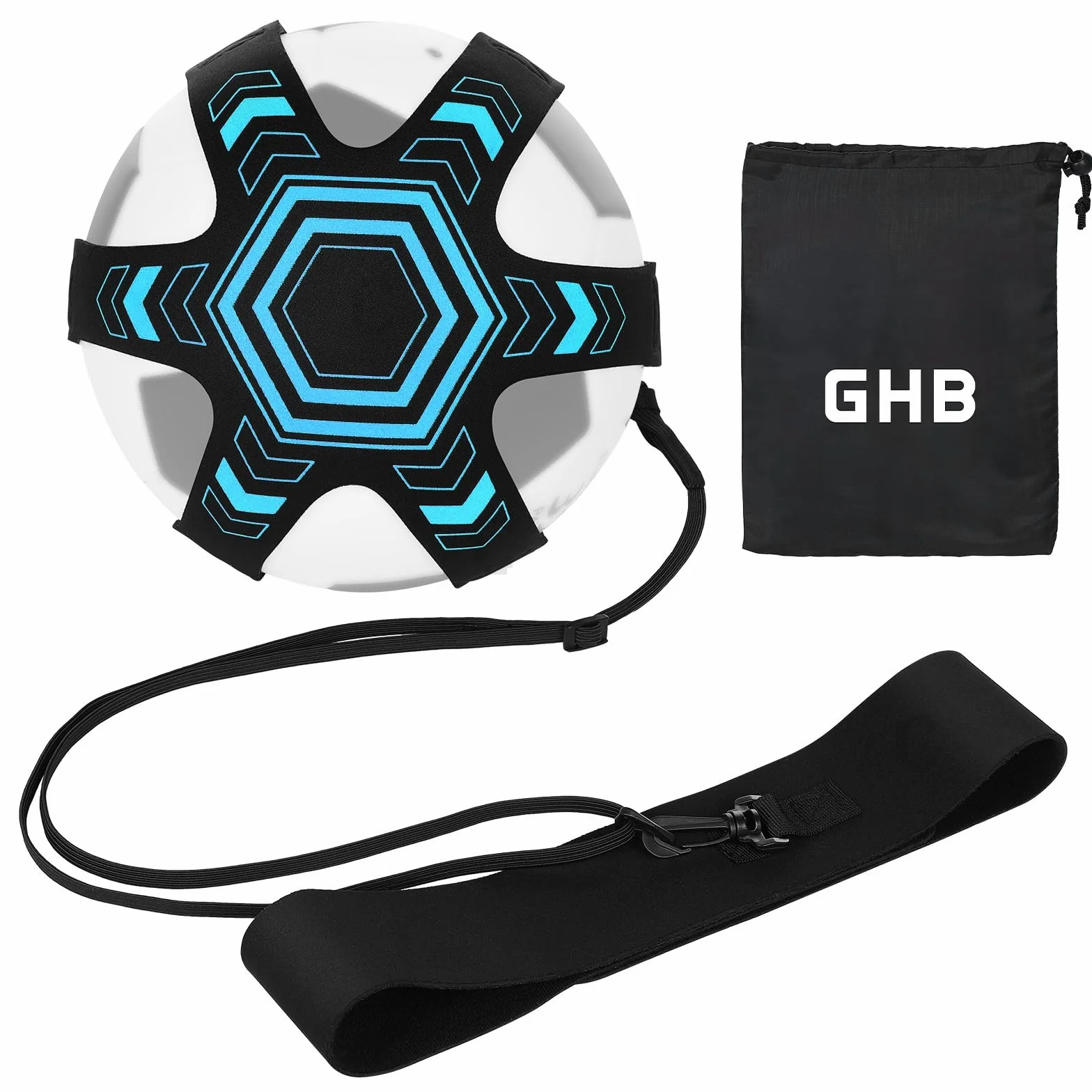 GHB Trainer da Calcio Accessori per L’Allenamento Individuale con Cintura Regolabile Bambini Controllo Palla