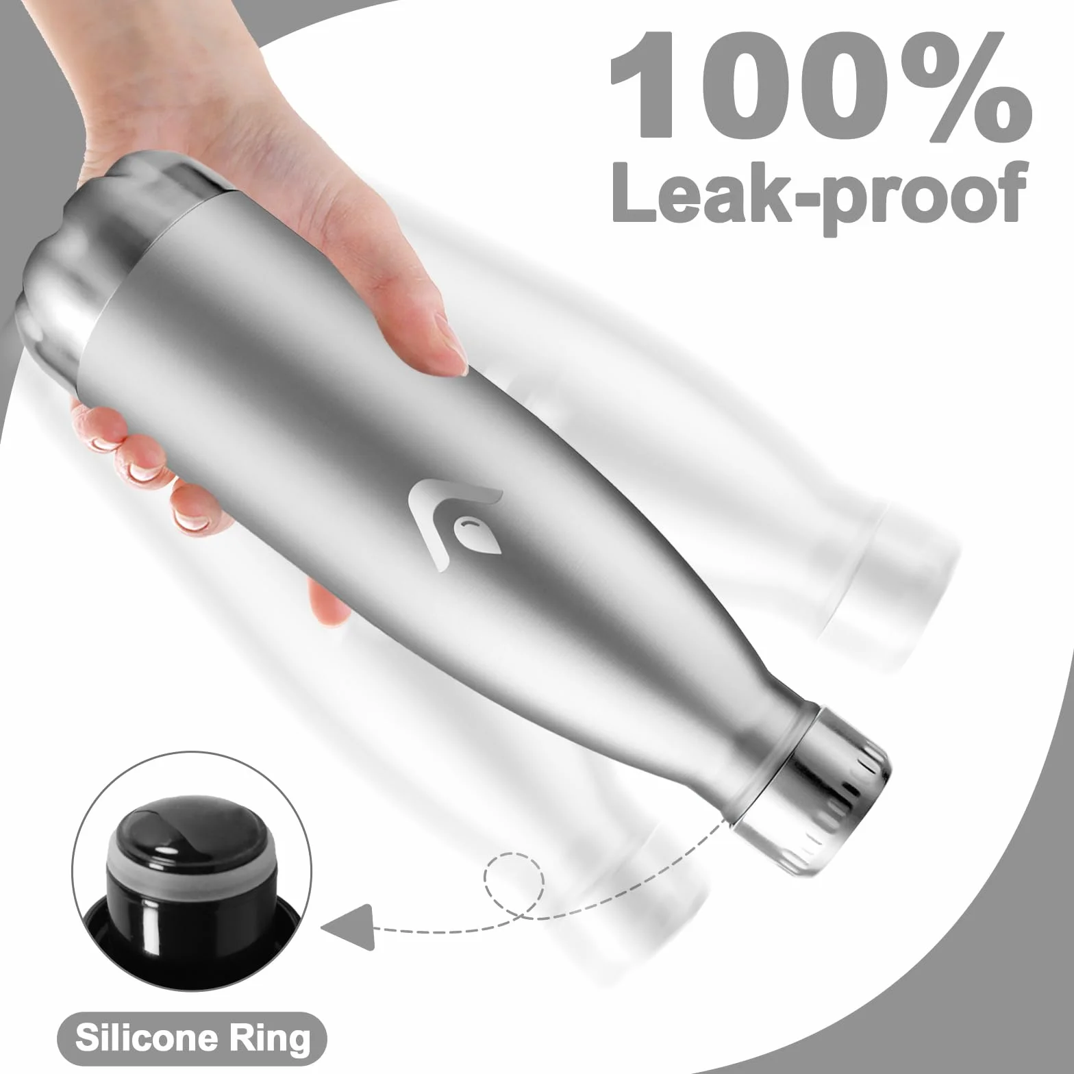 Borraccia Termica 500ml Acciaio Inox Doppia Parete Isolata Senza BPA Antigoccia per Bambini Palestra Viaggio