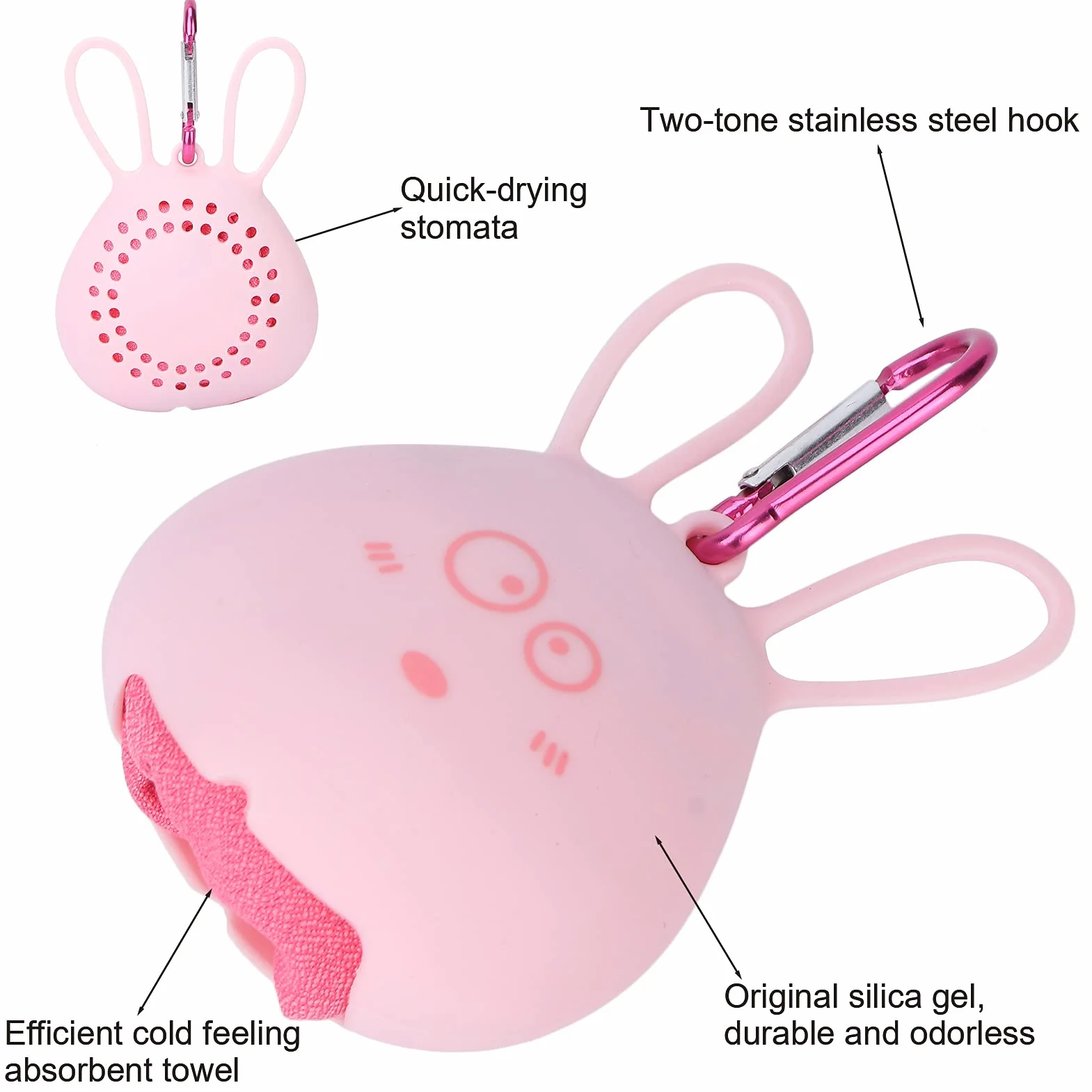 Asciugamano Rinfrescante Freddo Istantaneo con Custodia in Silicone, Viaggio per Bambini e Donne, Bandana Palestra Ad Asciugatura Rapida