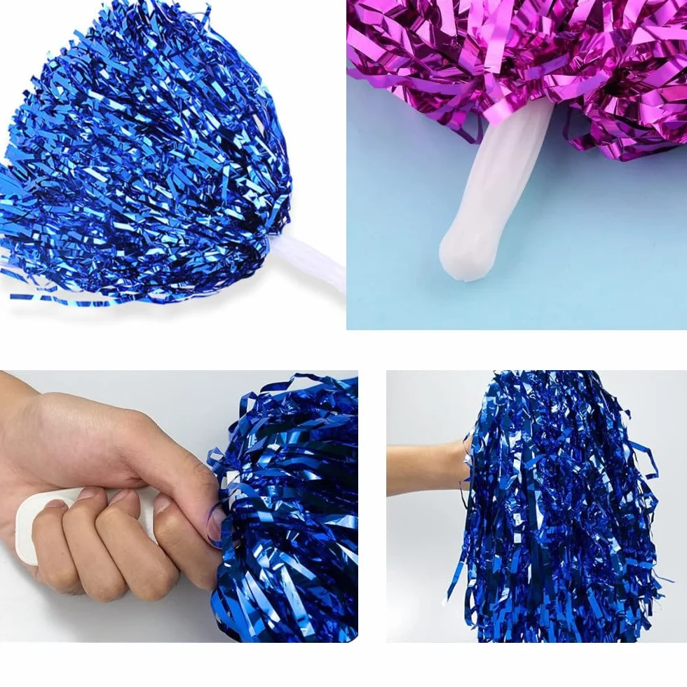 Pompon per Cheerleader Sport e Danza, Pompon a Sfera in Metallo 2 Pezzi