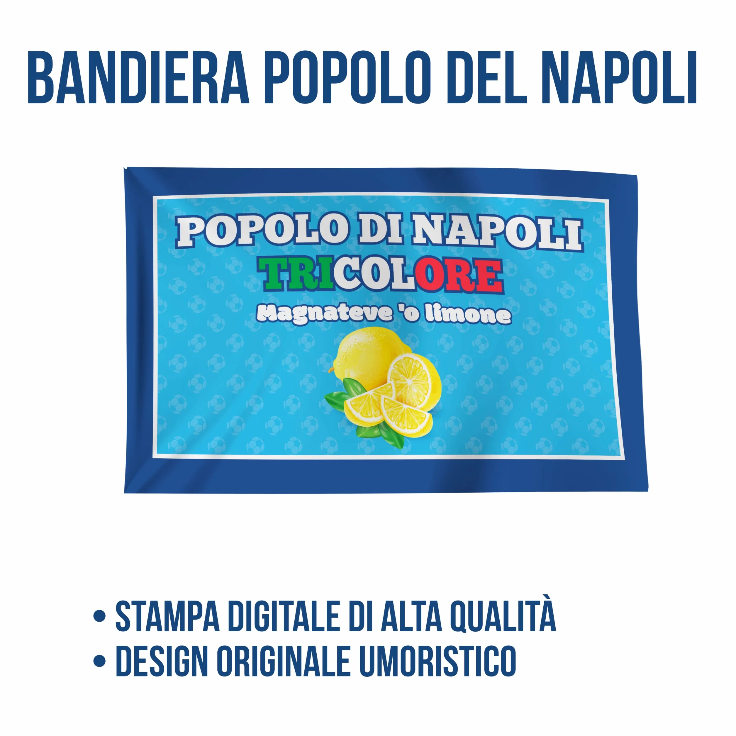 Bandiera 4° Scudetto Popolo di Napoli 90x150 cm - Gadget Calcio Tifoso