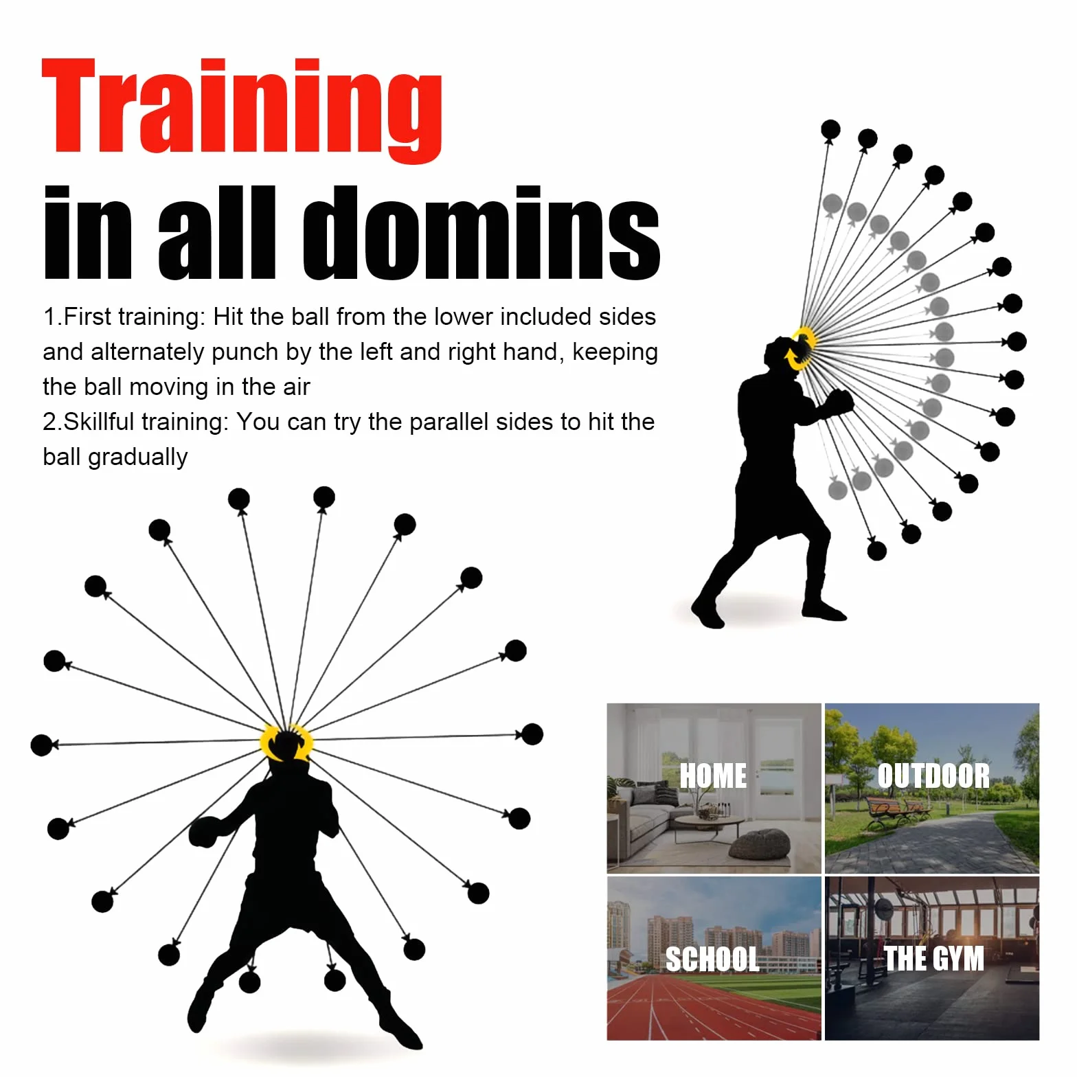 Boxing Reflex Ball, Reflex Ball Plus Fasce Regolabili, Coordinazione Occhio Mano Attrezzature da Allenamento Boxe