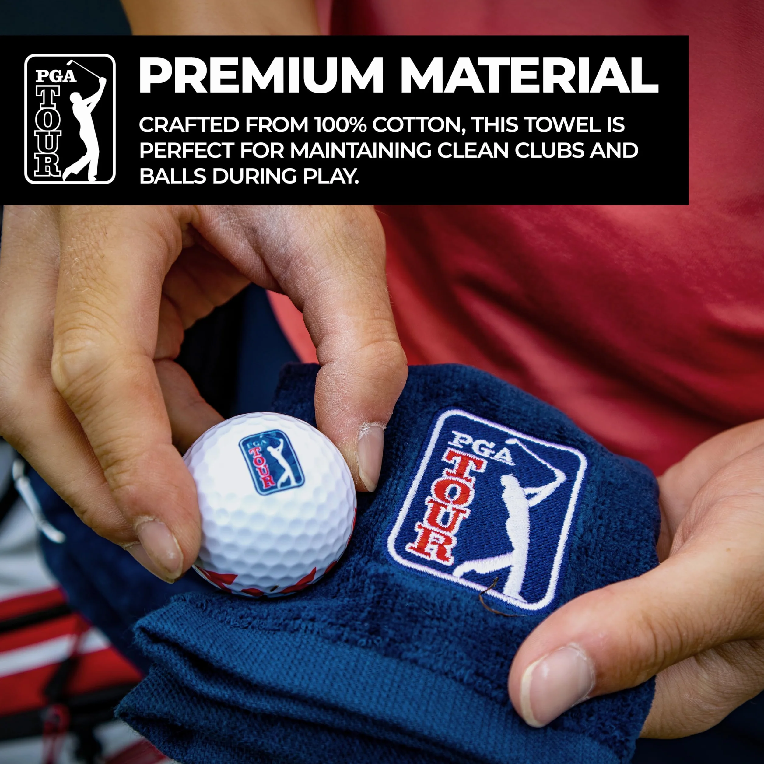 PGA Tour Asciugamano da Golf Blu 16.5 x 19 Pollici