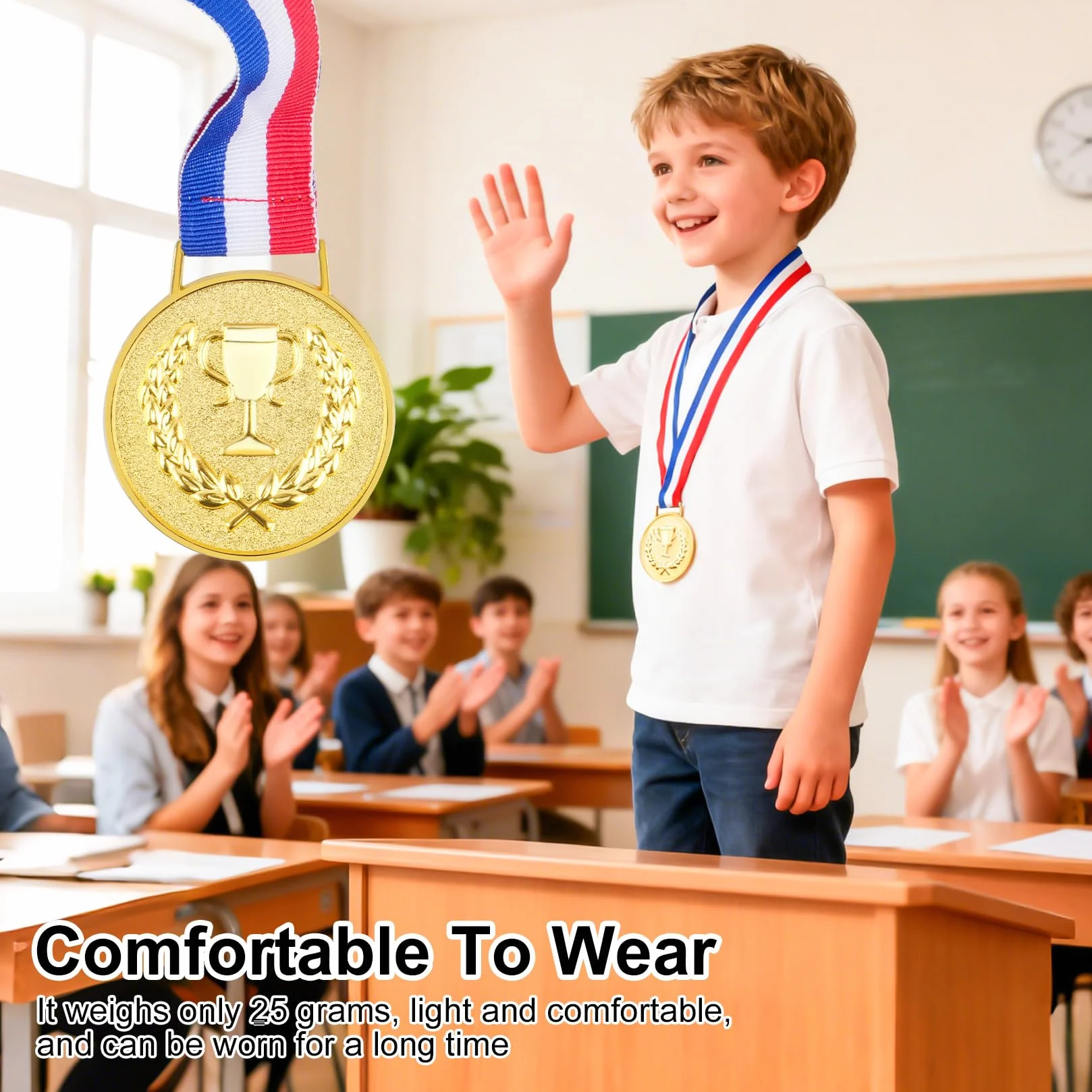 Medaglie Bambini Personalizzate 8 Pezzi, Medaglie Premiazioni Oro per Sport Scuola Compleanni