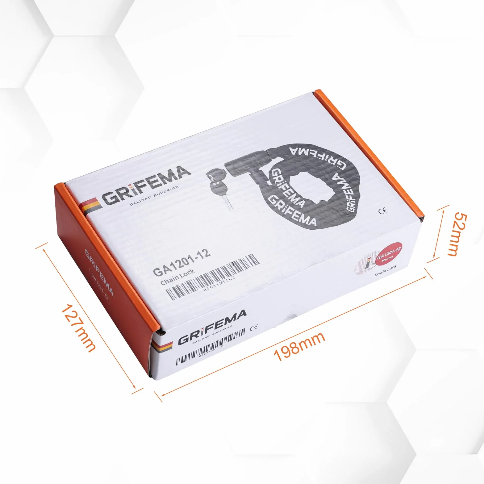 GRIFEMA GA1201-12 Lucchetto antifurto per bicicletta a catena 120 cm nero
