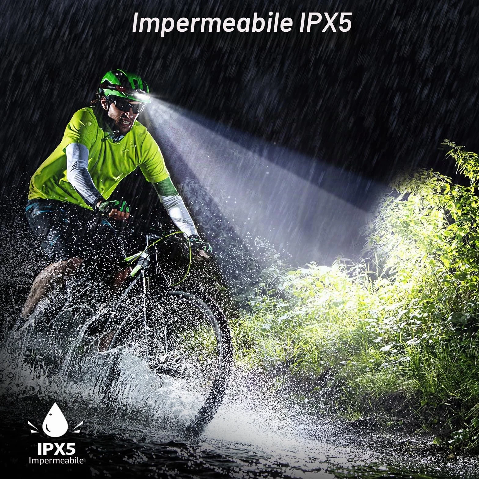 Blukar Torcia Frontale LED Ricaricabile 2000 Lumen IPX5 Impermeabile con Sensore Movimento 6 Modalità