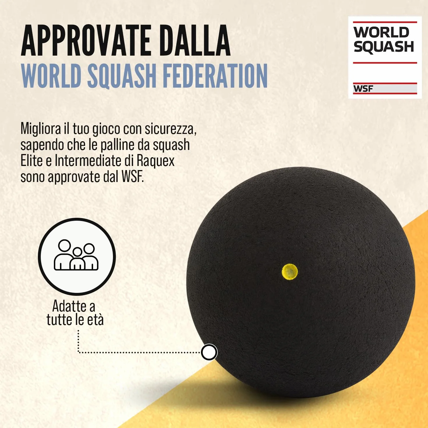 Raquex Palline da Squash Tubo 3-4 Velocitàs Punto Rosso Blu Giallo Singolo Doppio