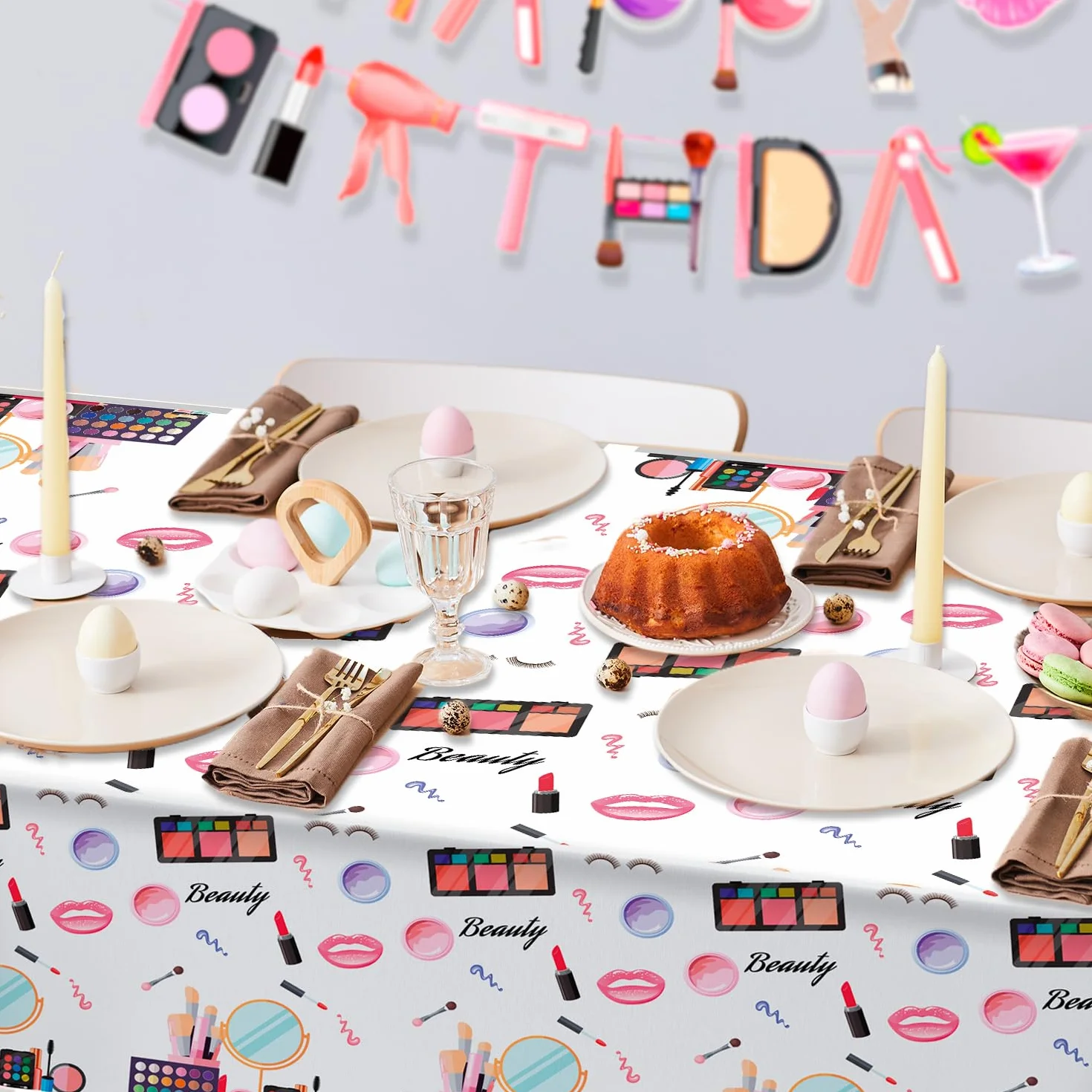 Spa Tema Tovaglia 3 Pcs Copertura Tabella Trucco Festa Compleanno Decorazioni