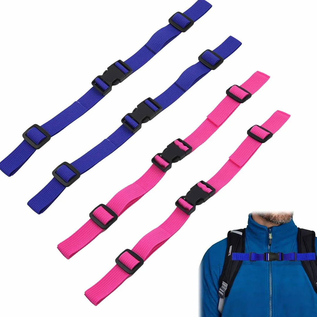 4 Pcs cinghie, cinghia, Cinghia Toracica Zaino, Cinturino Sterno per Zaino Regolabile Cinturino per Zaino Antiscivolo Resistente, per Zaino Adulti e Bambini, Jogging, Viaggi all'Aria Aperta
