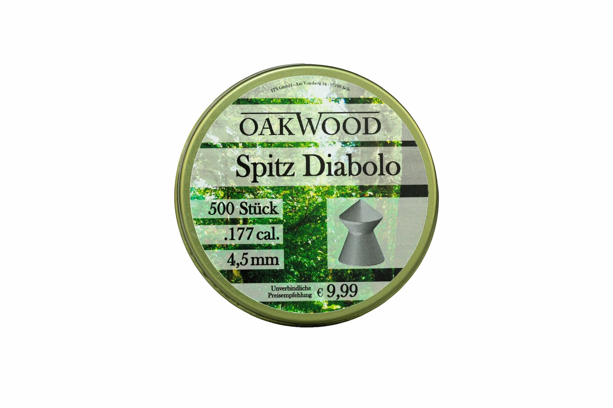 OAKWOOD Diabolo 500 pallini fucile aria compressa 4,5 mm calibro 4,5 Germania