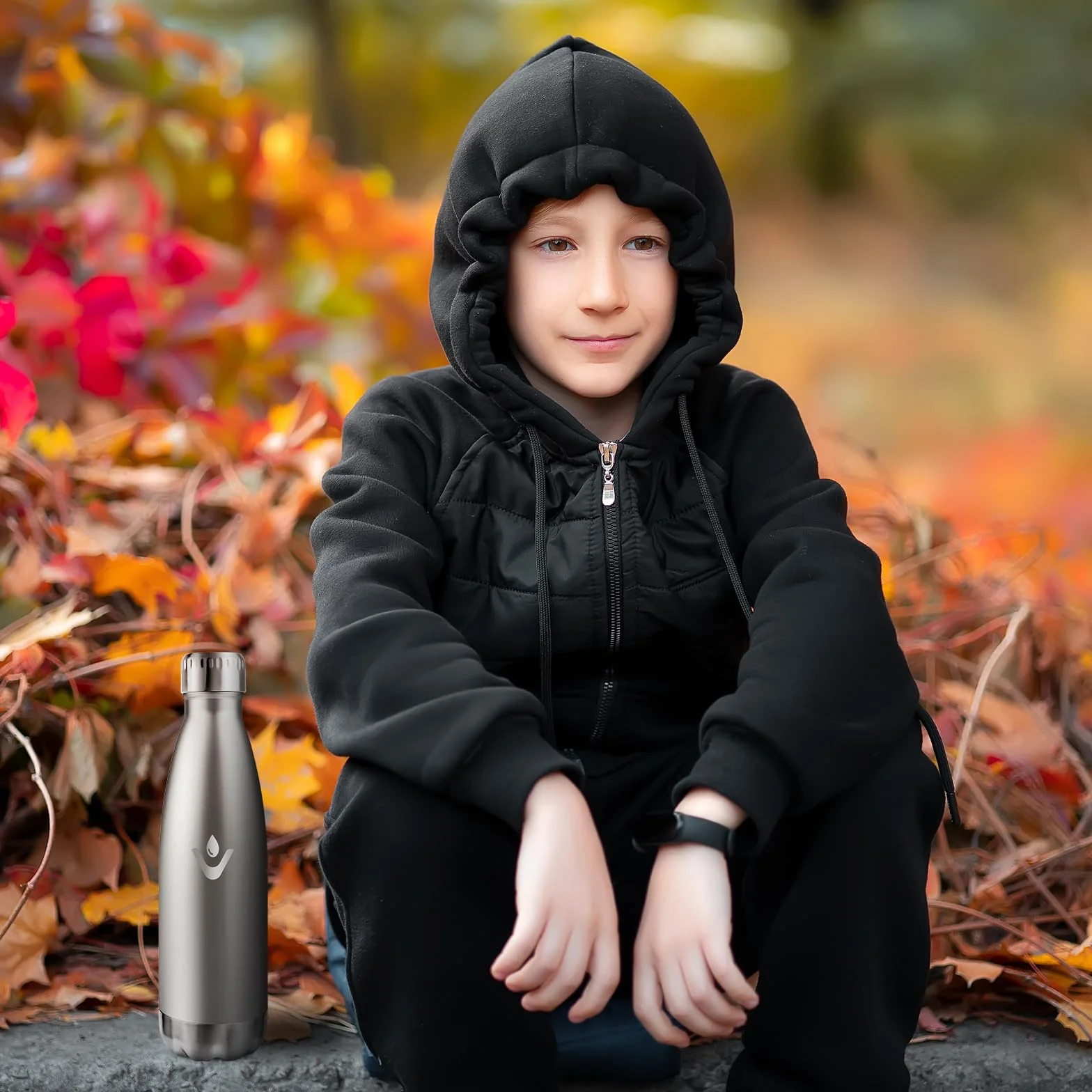 Borraccia Termica 500ml Acciaio Inox Doppia Parete Isolata Senza BPA Antigoccia per Bambini Palestra Viaggio