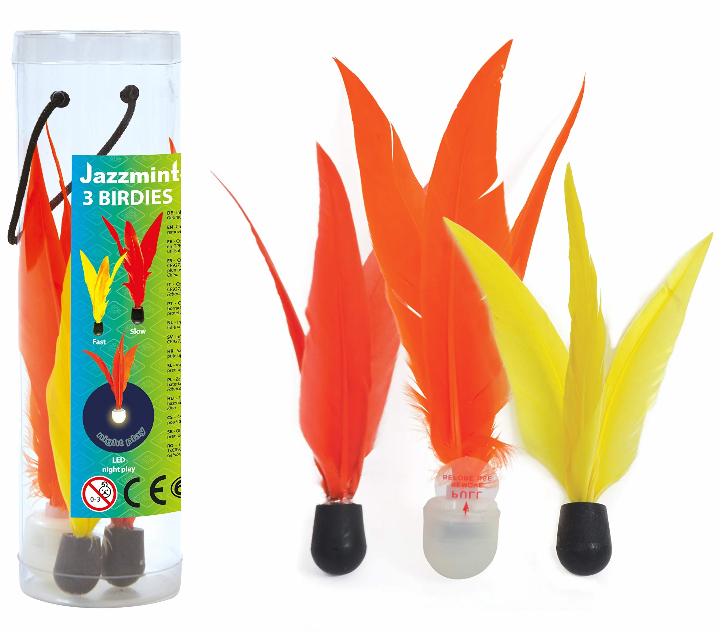 Schildkröt Jazzminton Birdies Ricambio 3 Pezzi con LED per Gioco Notturno