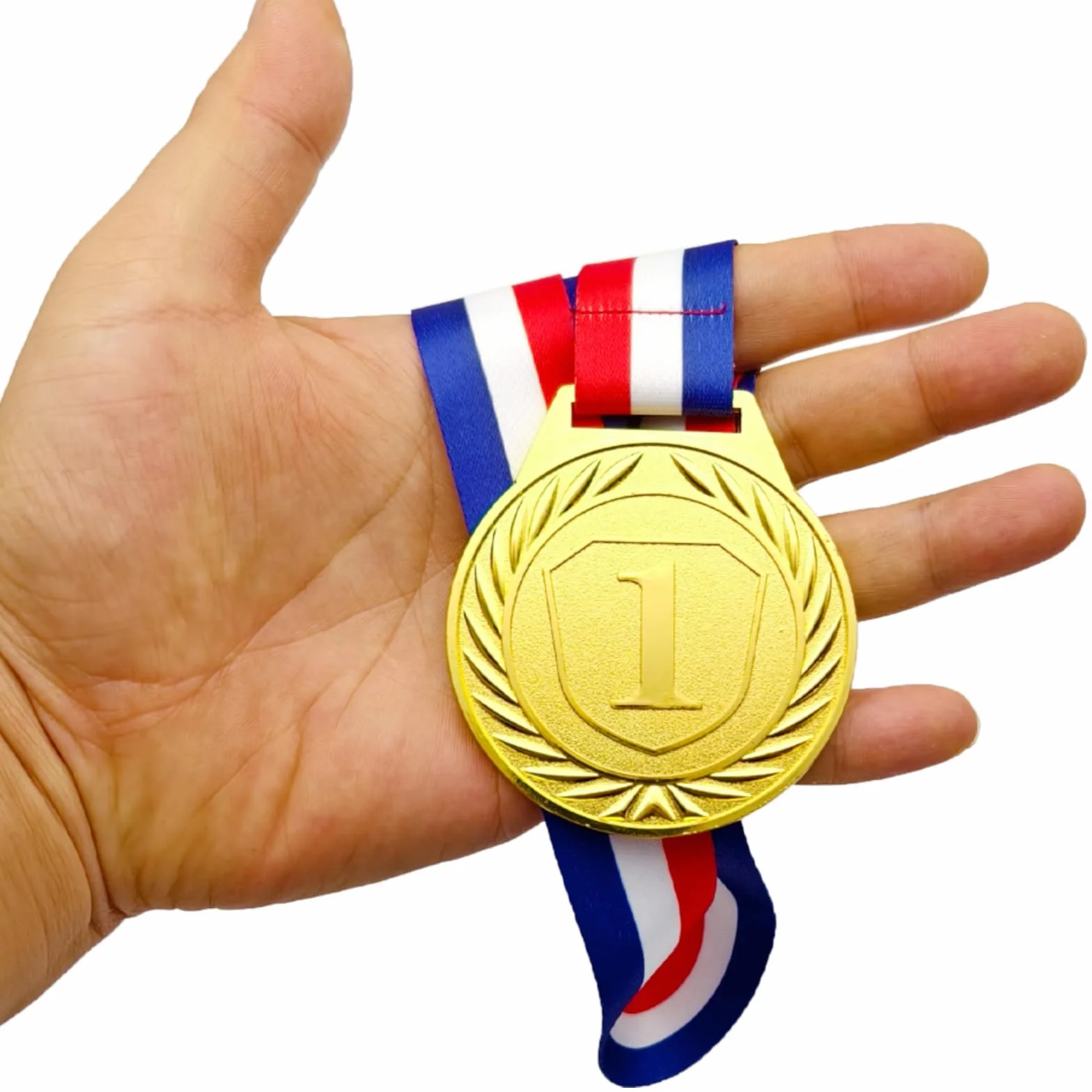 Medaglie per Bambini 3 Pezzi Oro Argento Bronzo con Nastro, Medaglia in Metallo per Giornata Sportiva
