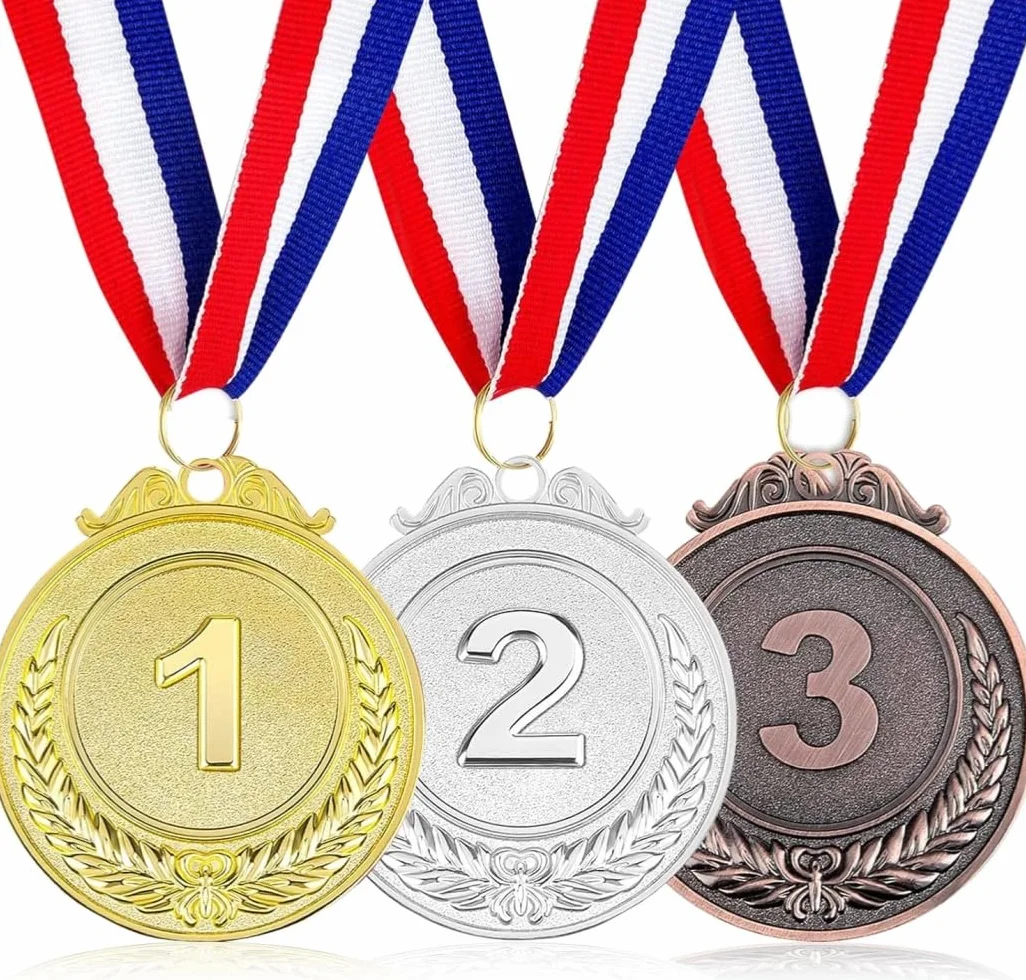 Medaglie per Premi Oro Argento Bronzo in Metallo per Adulti Giochi Concorsi