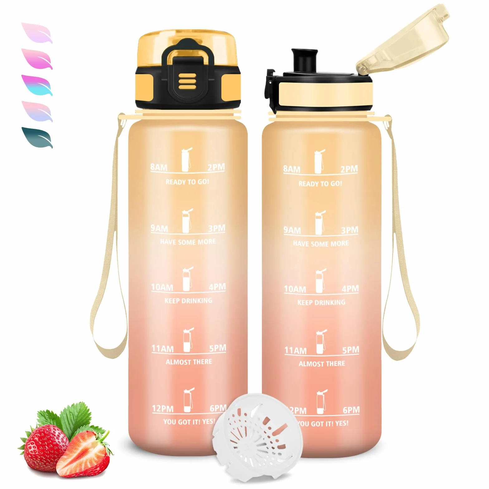 Borraccia 1 Litro Palestra Motivazionale Senza Perdite Borraccia Acqua Campeggio Fitness Viaggio