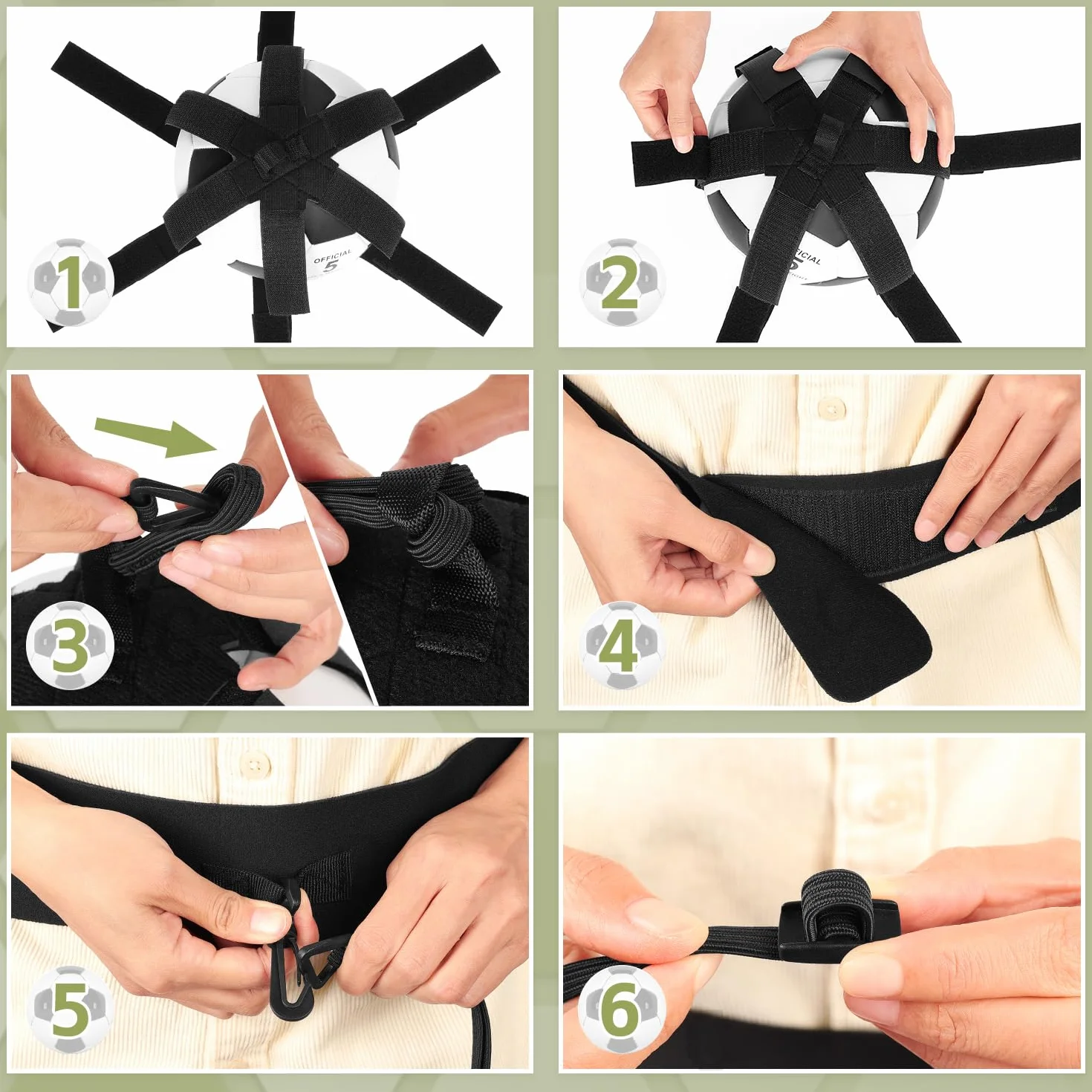 GHB Trainer da Calcio Accessori per L’Allenamento Individuale con Cintura Regolabile Bambini Controllo Palla