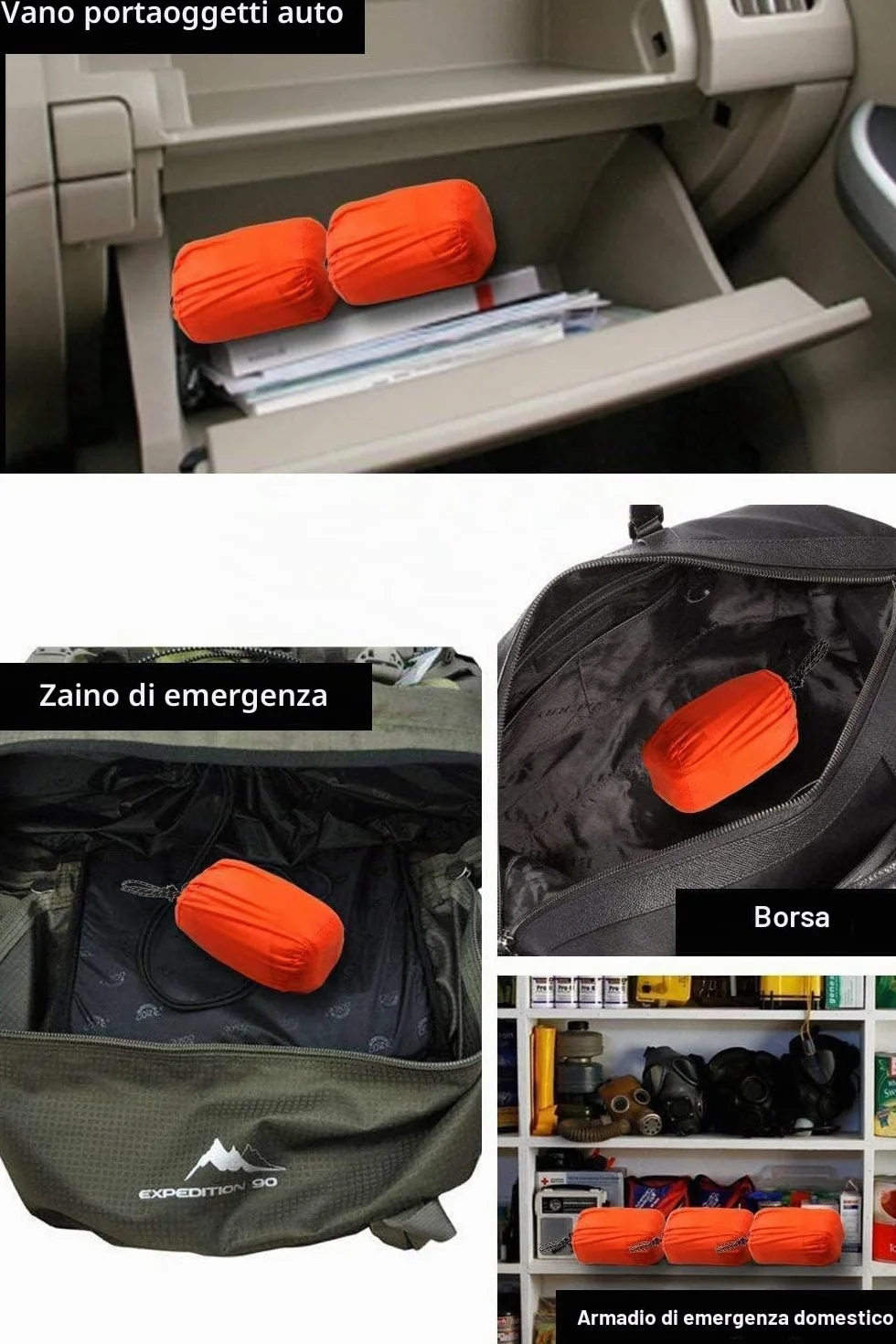 HONYAO Coperta di Sopravvivenza Riutilizzabile, Sacco a Pelo d'Emergenza per Outdoor Campeggio Trekking