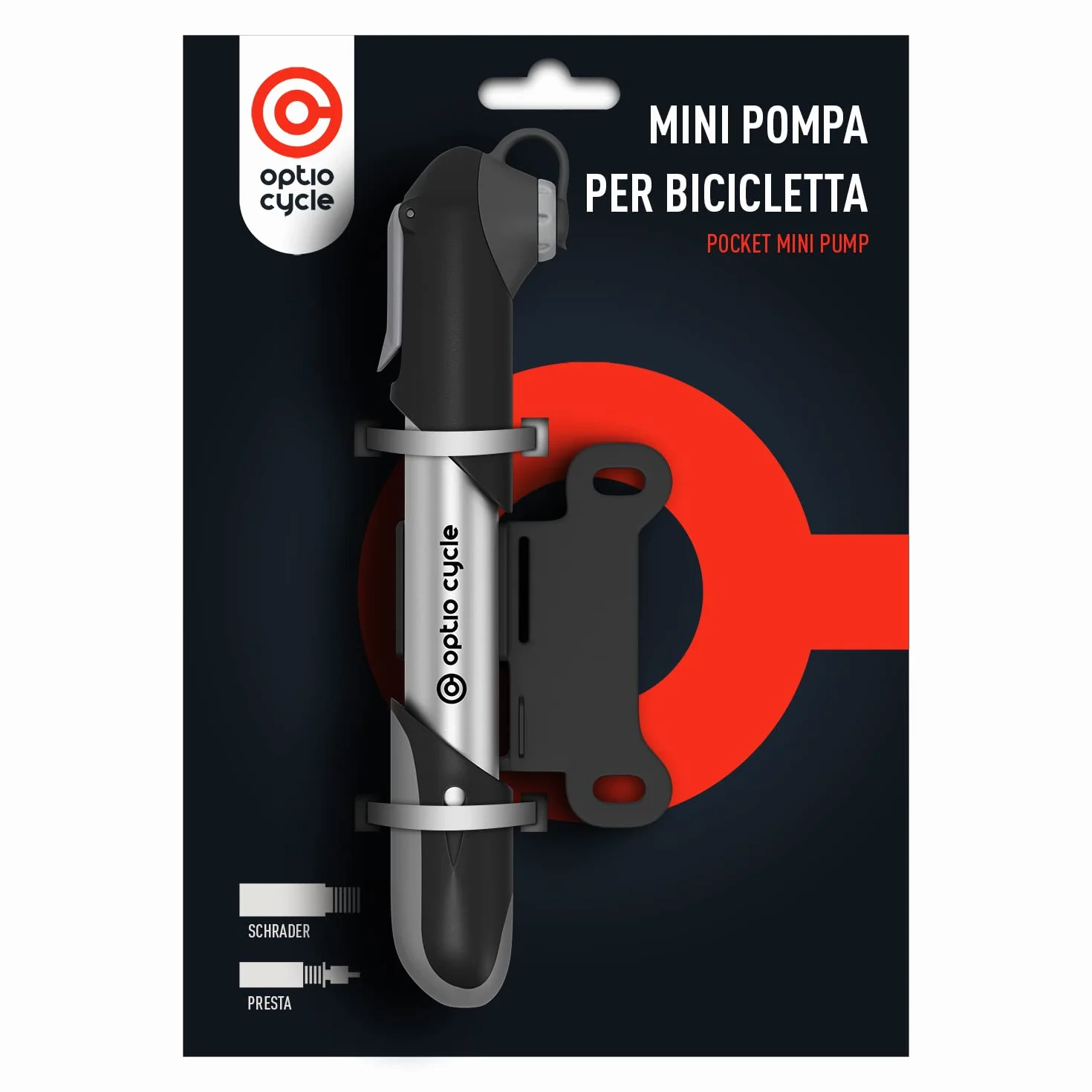 Pompa per Bicicletta 120 PSI Portatile Compatta a Mano per Valvola Presta e Schrader