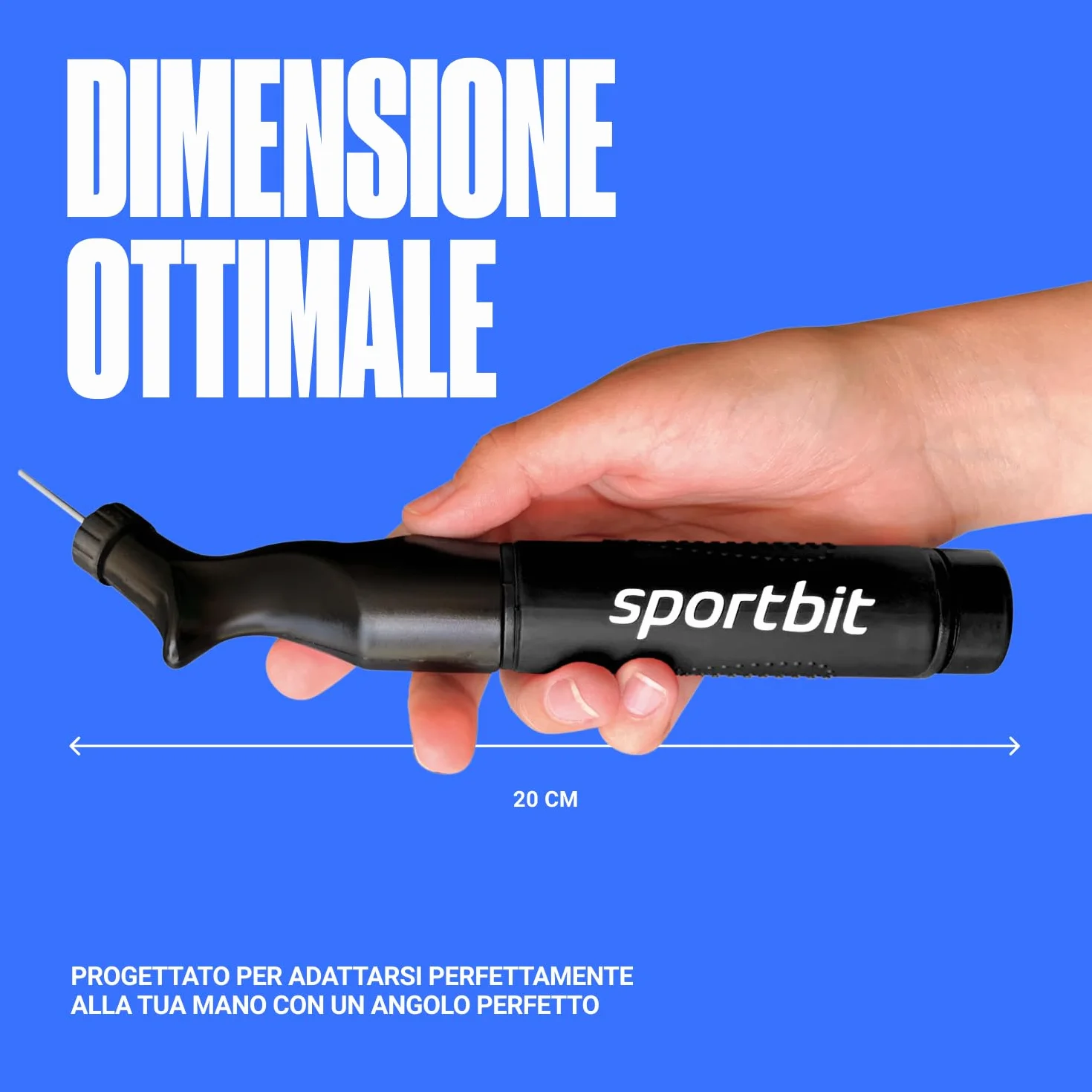 SPORTBIT Pompa per palloni con 5 aghi Push & Pull per pallavolo, pallacanestro, calcio