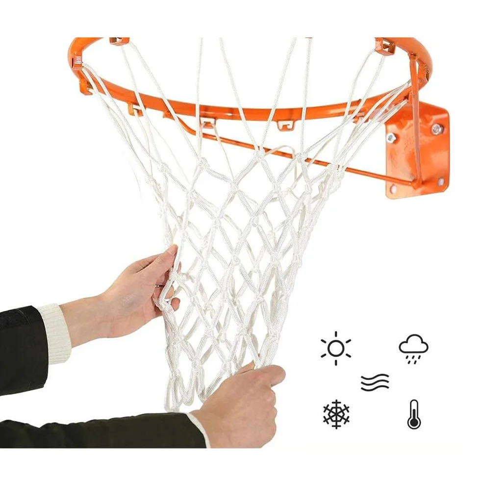 Cerioll Rete da basket taglia standard resistente alla pioggia e al sole bianco