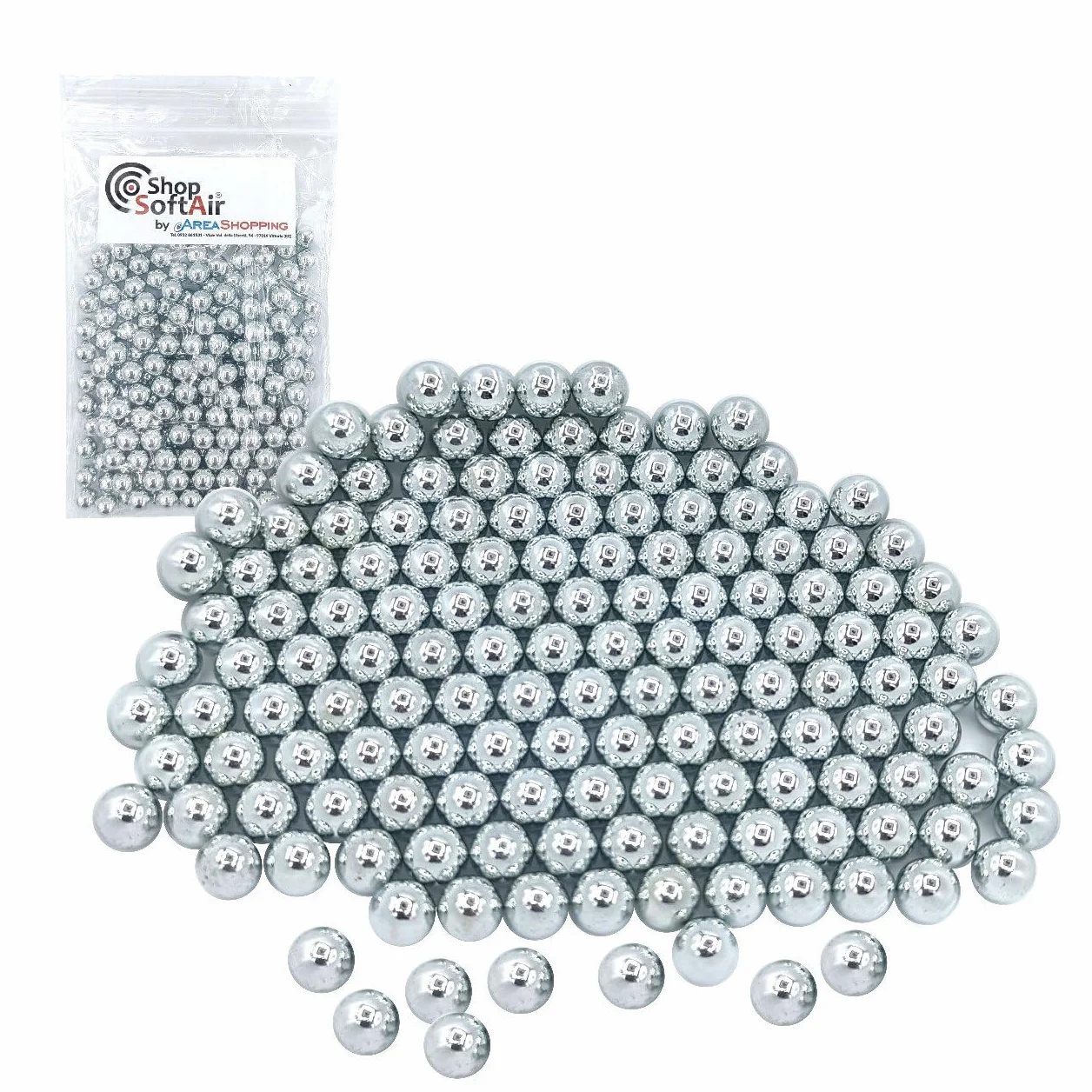 Pallini in Metallo 6 mm 0,80 g per Pistole Fucili Softair Airsoft 250 pezzi