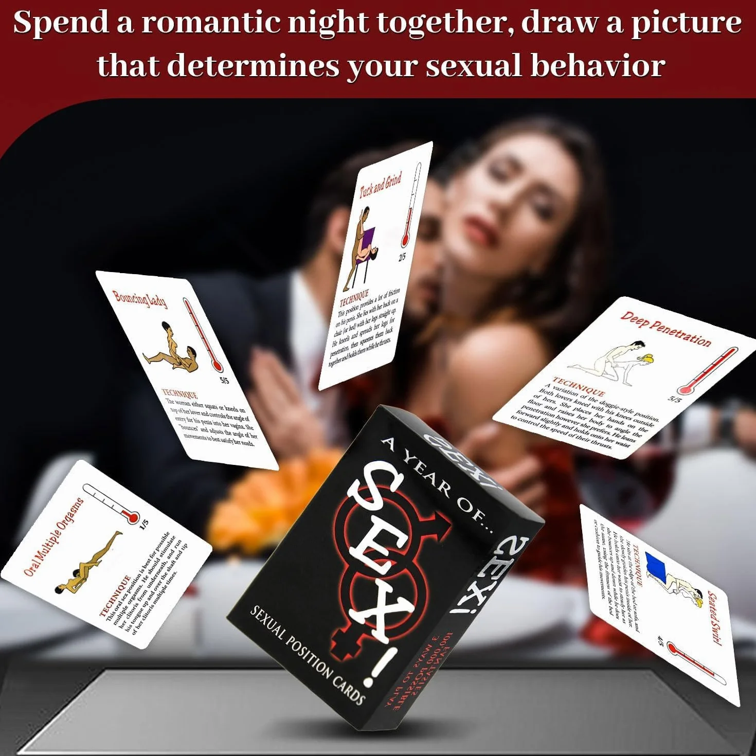 Kamasutra Poker Cards 50-Piece Adult Board Game for Couples