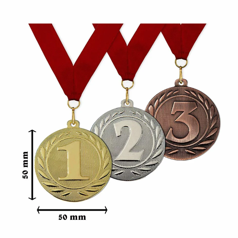 Larius Set 3 medaglie metallo sport competizioni 1 2 3 posto