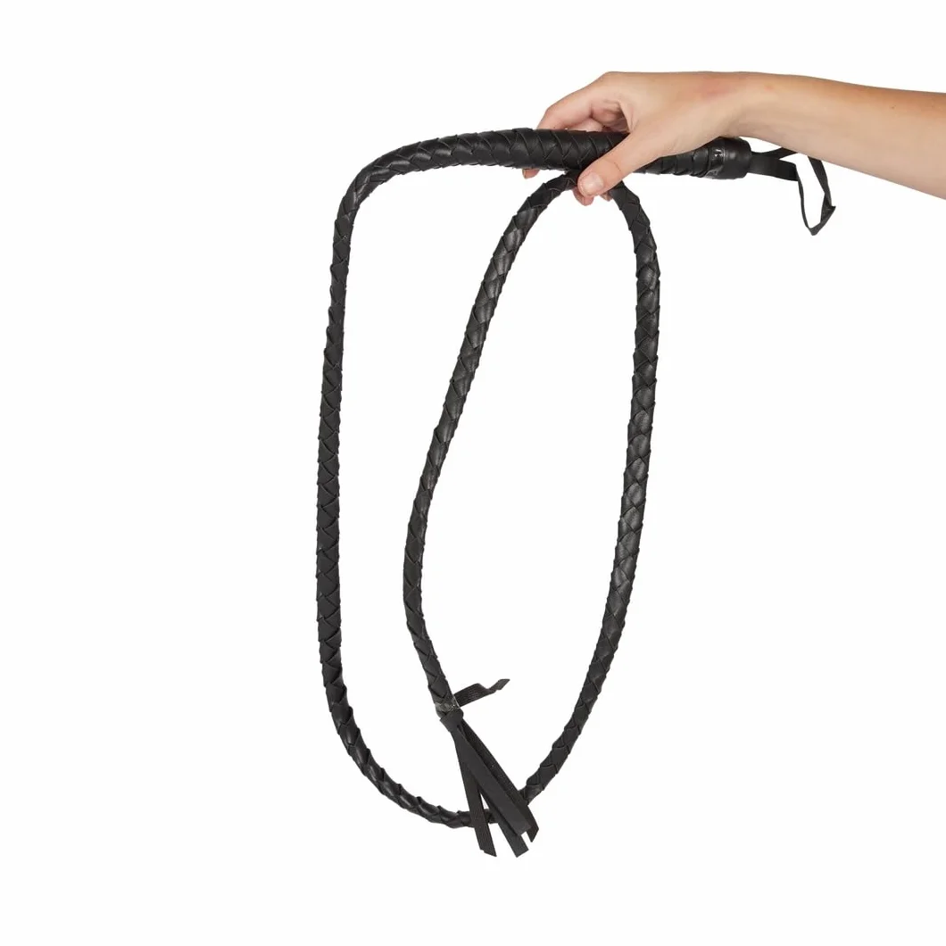 P'TIT CLOWN Frusta Lunga Accessorio Travestimento Carnevale Similpelle Nero 2 m