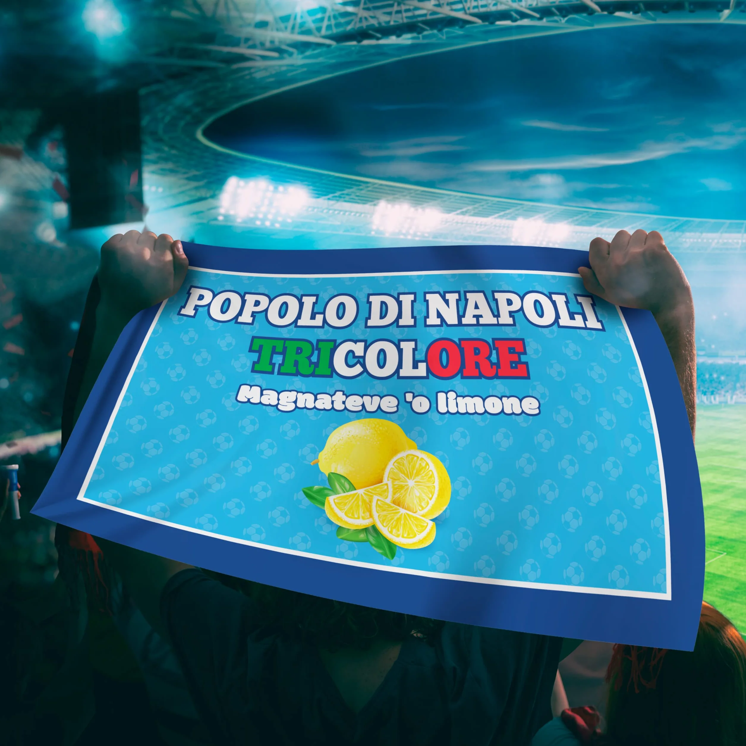 Bandiera 4° Scudetto Popolo di Napoli 90x150 cm - Gadget Calcio Tifoso