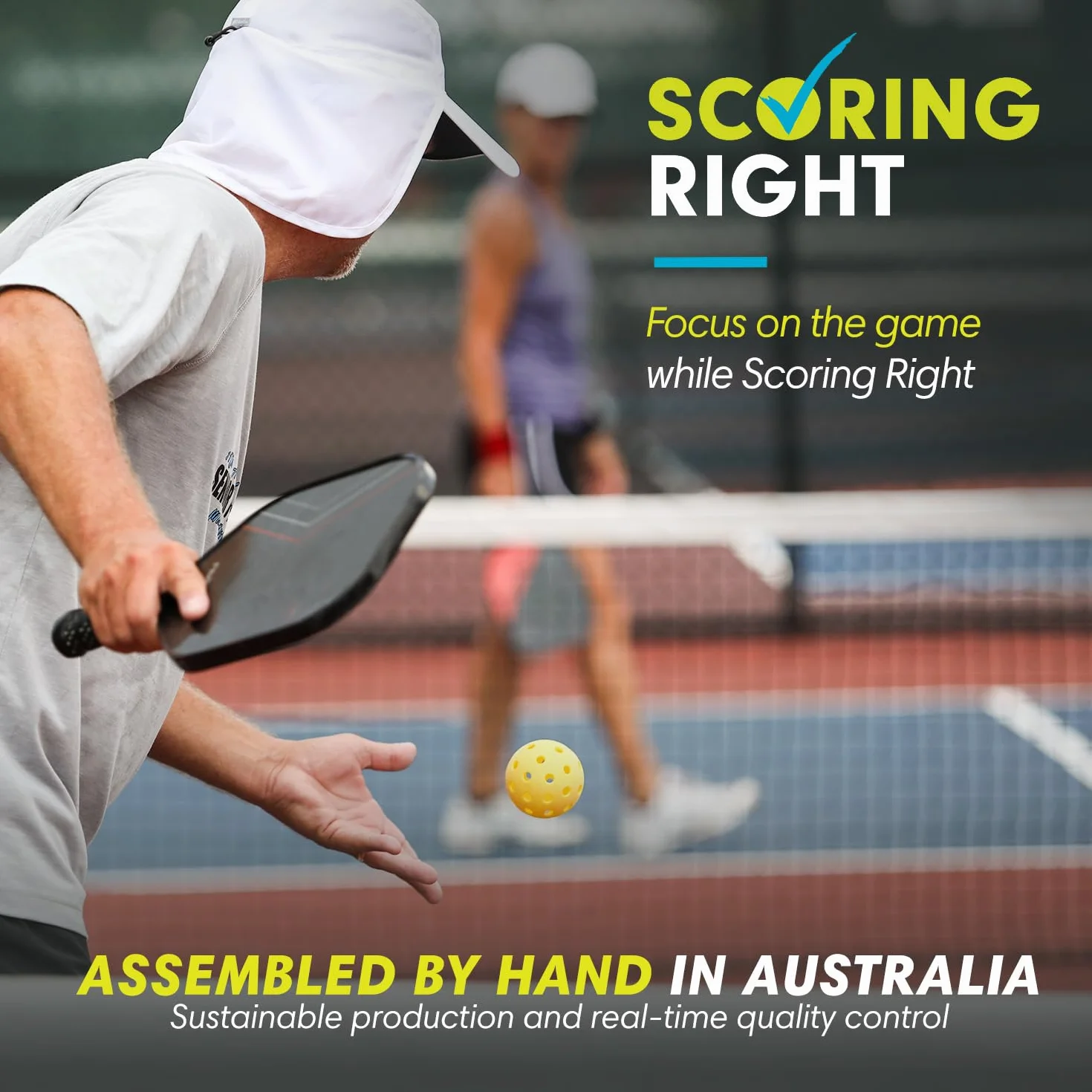 Scoring Right Segnapunti Racchette Pickleball, Contapunti Ultra Leggero Adesivo 3M, Accessori Pickleball Set 2 Szt, 3,2 g