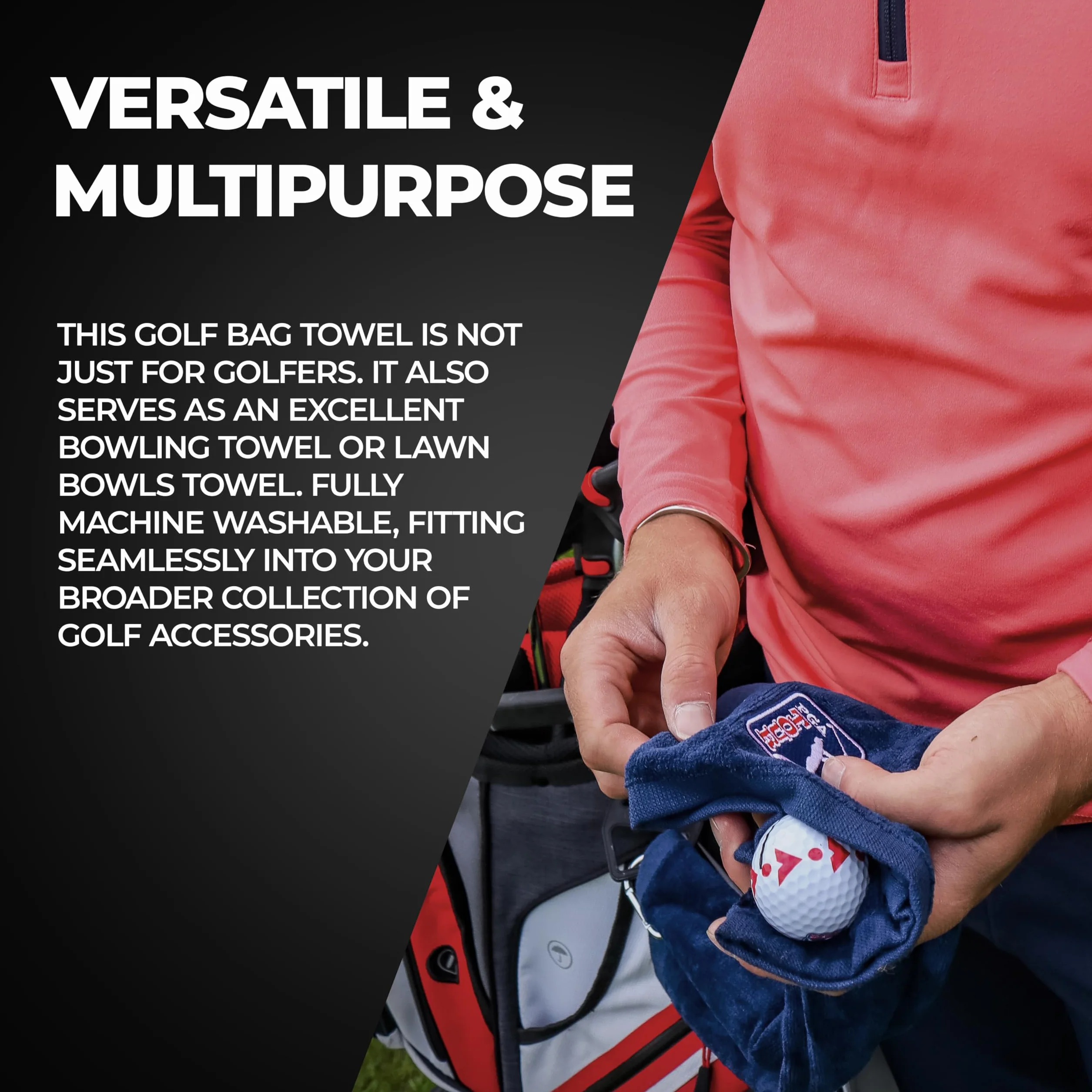 PGA Tour Asciugamano da Golf Blu 16.5 x 19 Pollici
