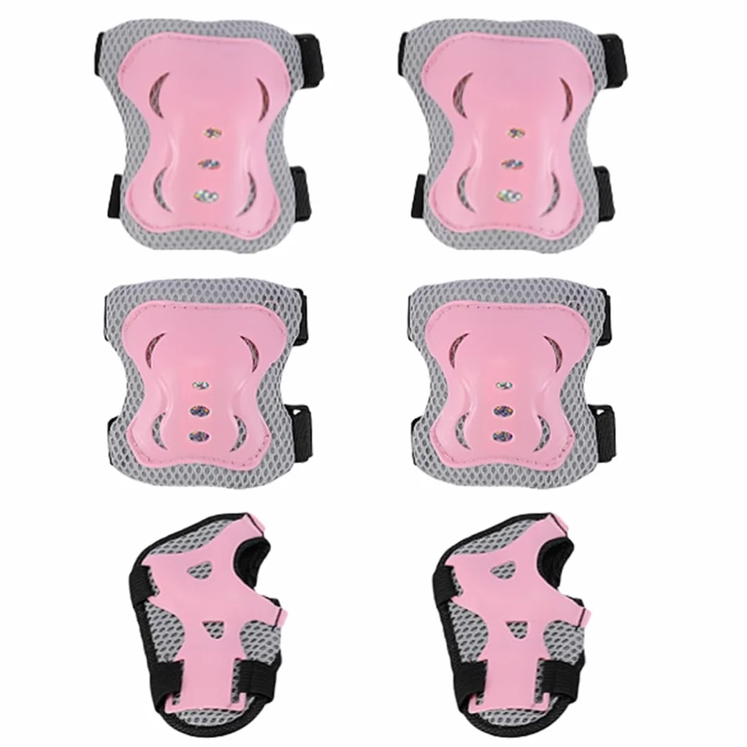 NHQZ Protezione Kit per Bambini, 6 in 1 Ginocchiere Gomitiere Tutore Polso Protezioni Set, Regolabile Attrezzatura Protettiva, Scooter e Rollerblade