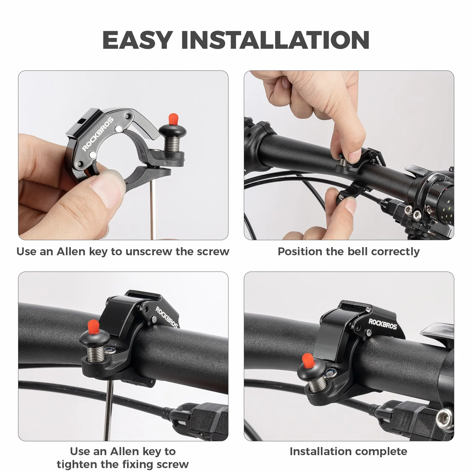 ROCKBROS Campanello Bici Mini Nascosto 100db Manubrio 22mm Accessori Bici
