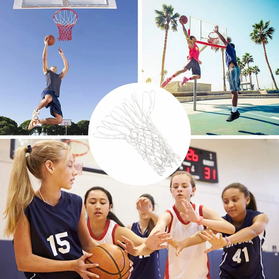 Cerioll Rete da basket taglia standard resistente alla pioggia e al sole bianco
