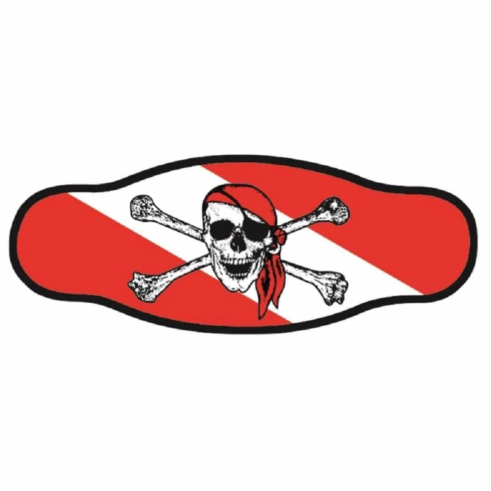 Best Divers In/Sdfl, Cinturino Maschera Neoprene Doppio Foglio Jolly Roger Unisex Adulto, Multicolore, Taglia